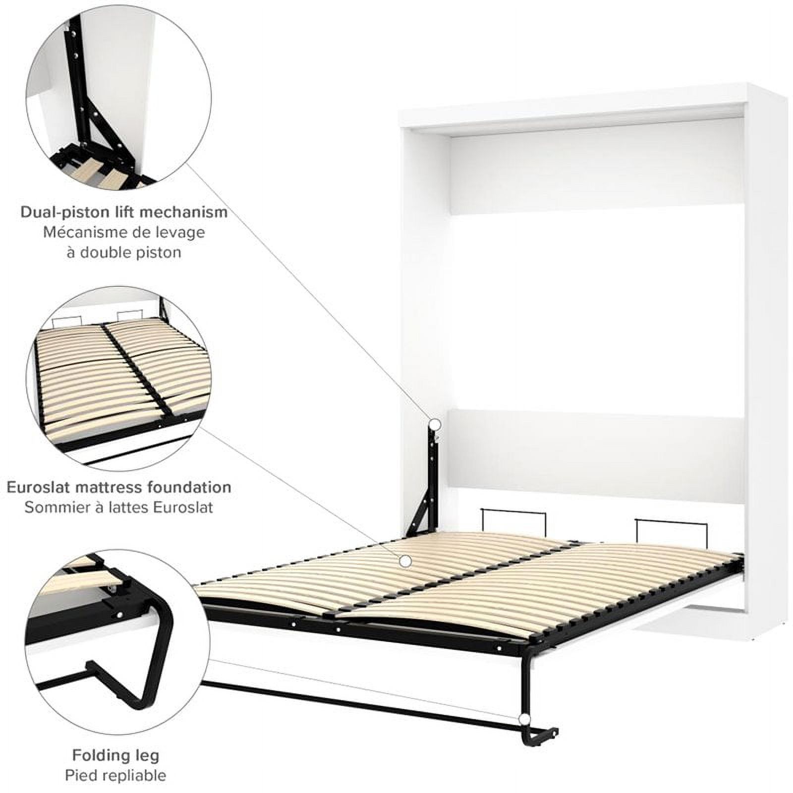 Atlin Designs 2 Piece Queen Wall Bed Set in White and Gray