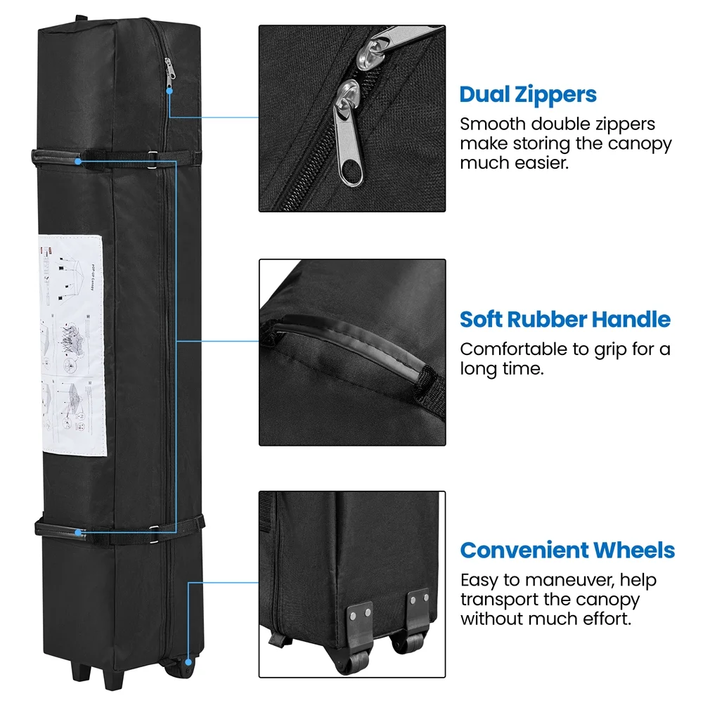 Yaheetech 8x8ft Pop-up Canopy with with One-Push-To-Lock Setup Mechanism, Blue