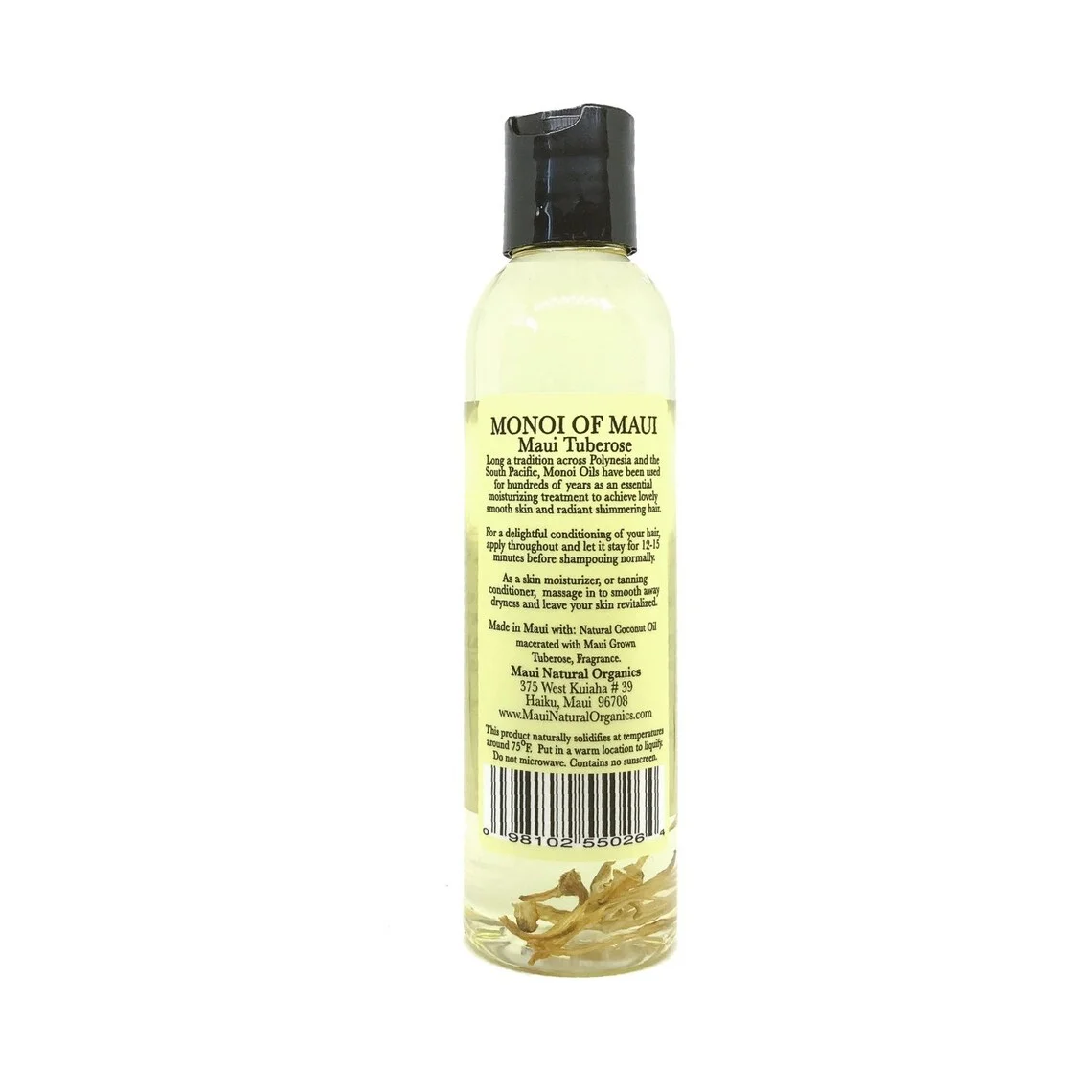 Monoi of Maui Tuberose Flower Natural Coconut Oil for Skin, Hair, Tanning, & Massage