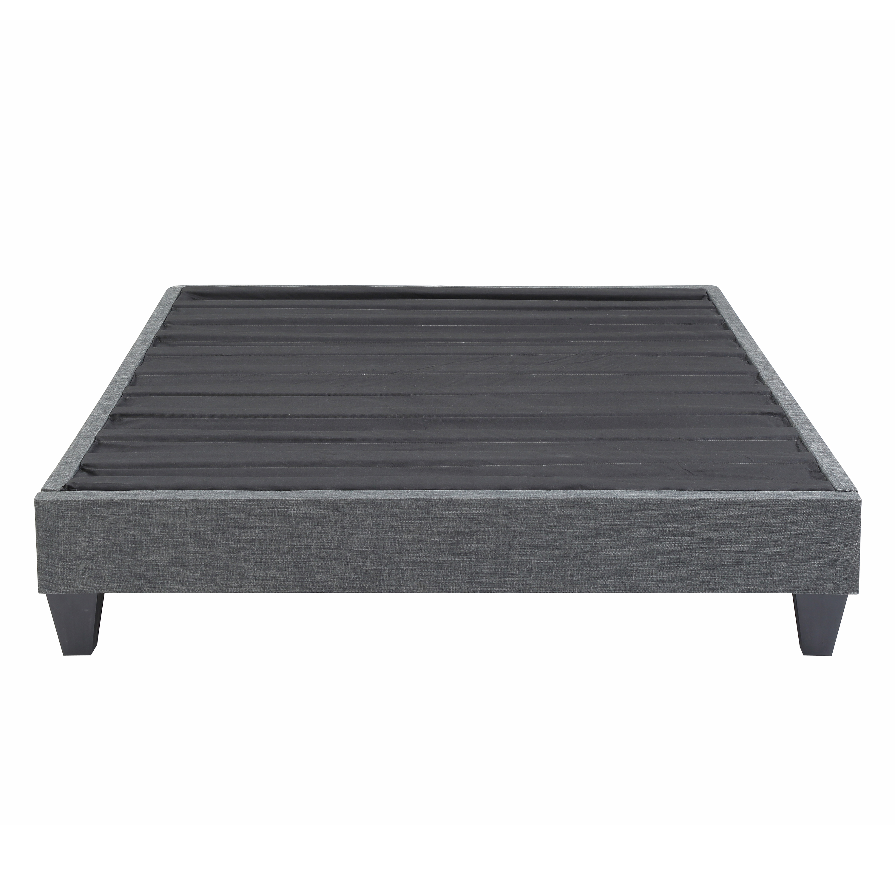 King Contemporary Grey Upholstered Platform Bed
