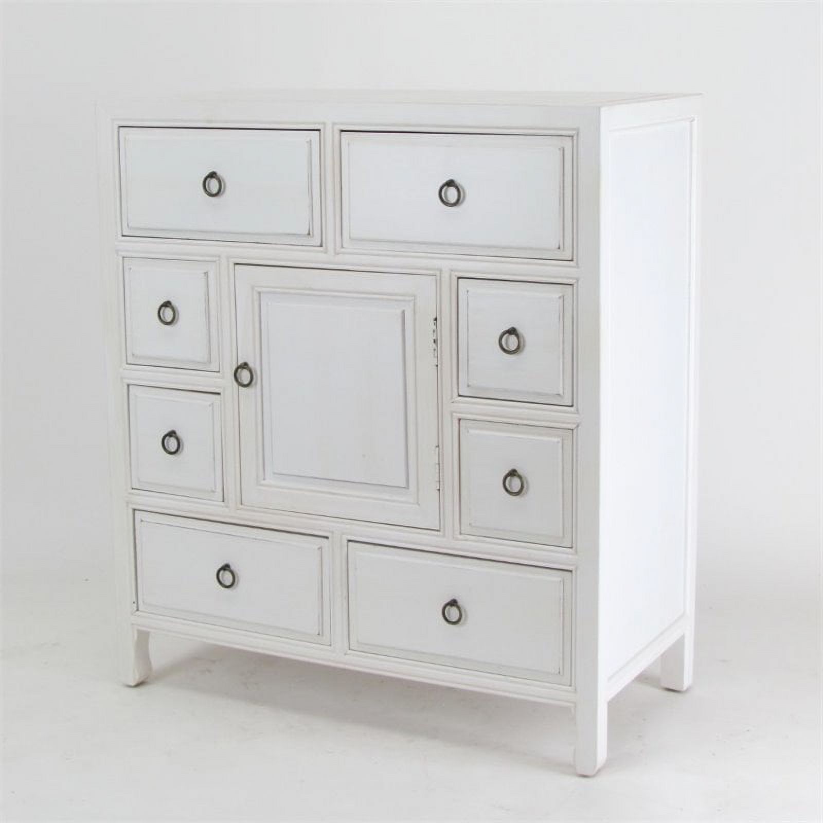 Pemberly Row 8-Drawer Basswood Apothecary Chest in Whitewash