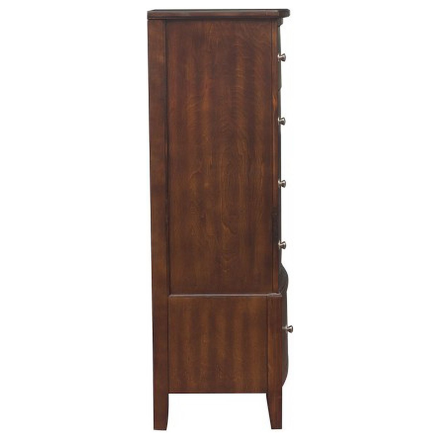 Home Elegance Cherry Wood Chest with Nickel Drawer Front