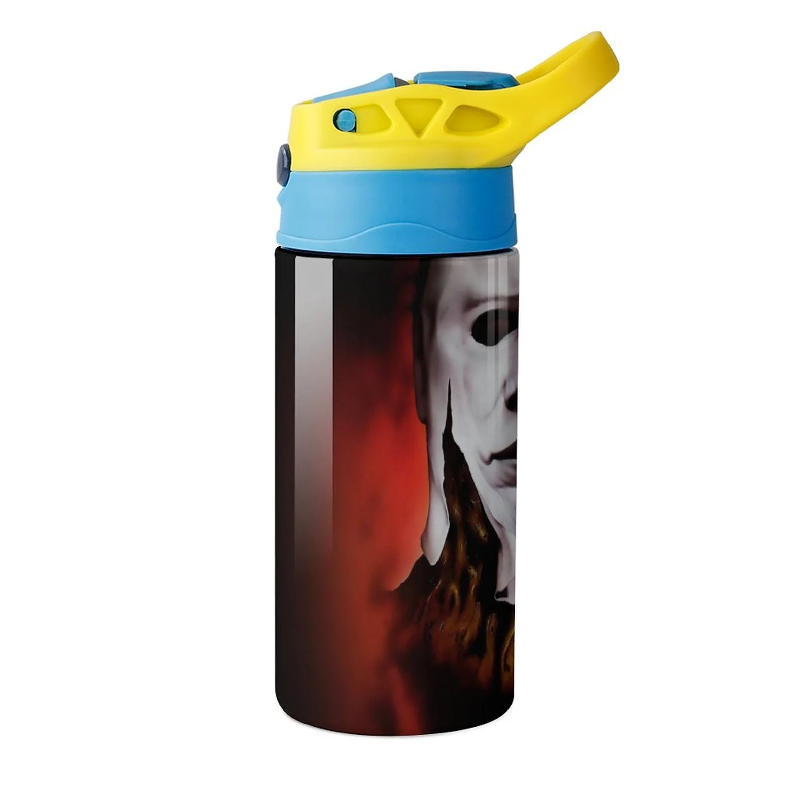 Face Michael Myers Kid's Insulated Water Bottle With Straw Vacuum Stainless Steel Cup Leak-Proof Children Toddler Thermoses