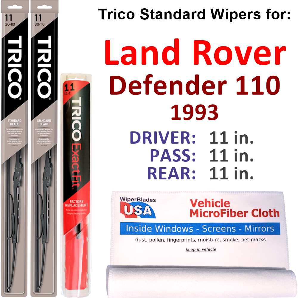 1993 Land Rover Defender 110 Wiper Blades (Set of 3) w/Rear Wiper