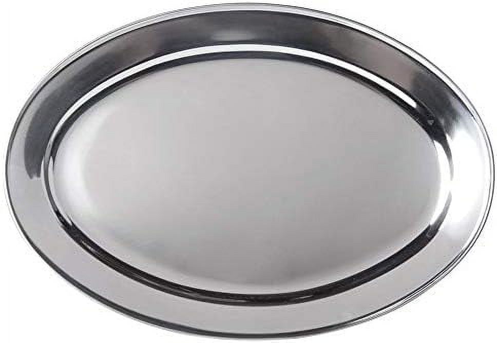 Stainless Steel Oval Platter, Large, 26 X 18-Inch Serving Platter By