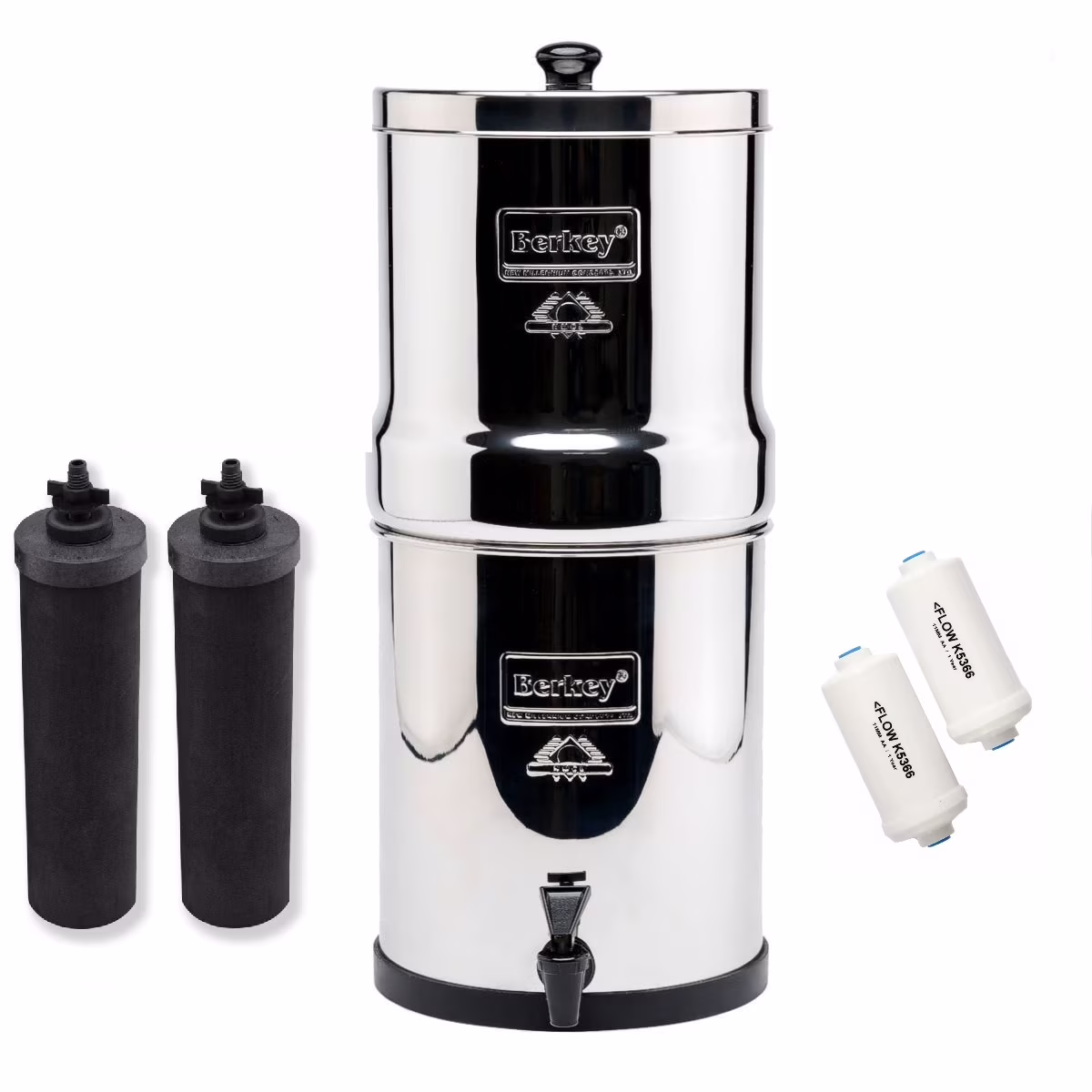 Royal Berkey Water Purification System with 2 Black & PF2 Fluoride Filters