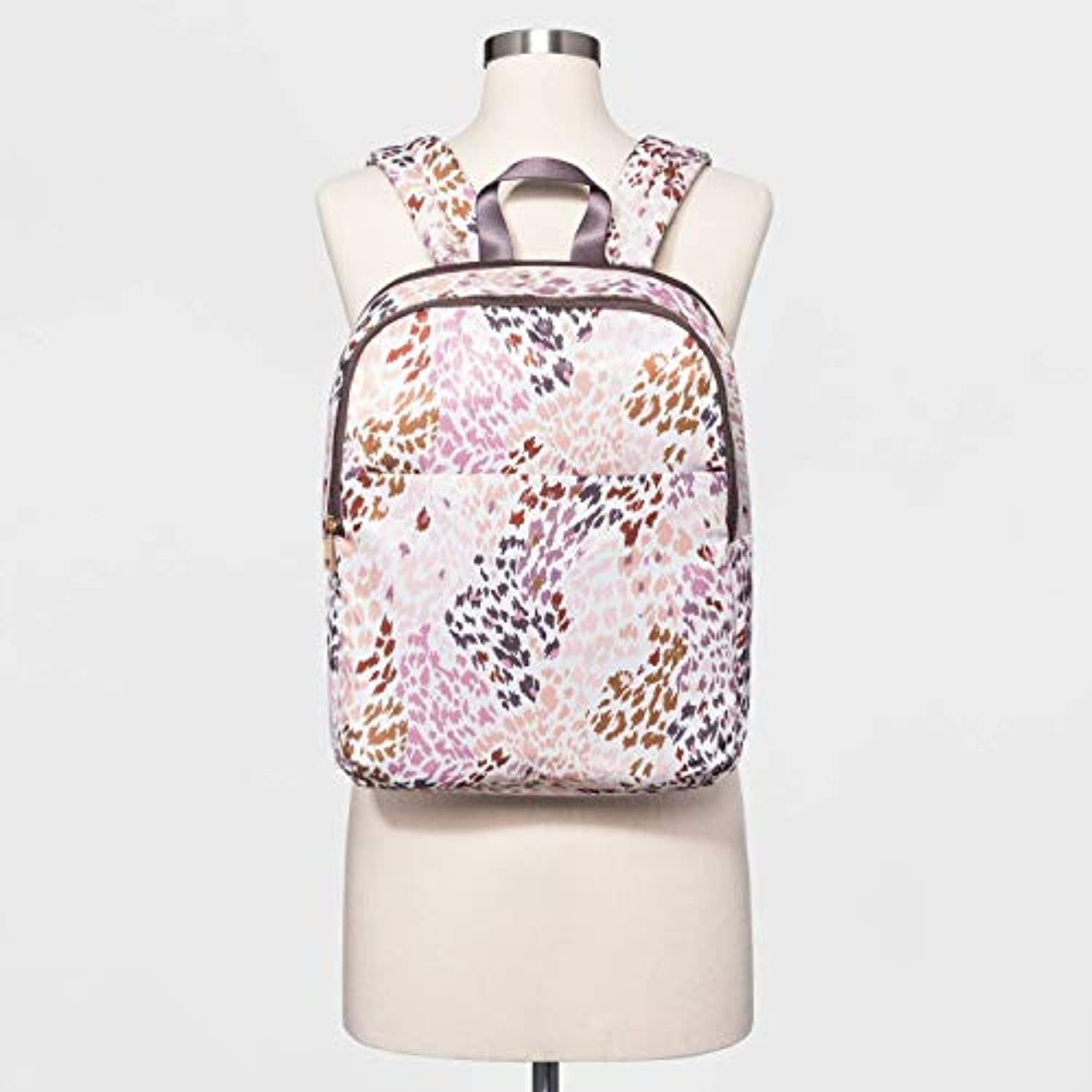 Leopard Print Recycled Polyester Packable Everyday Dome Zippered Backpack