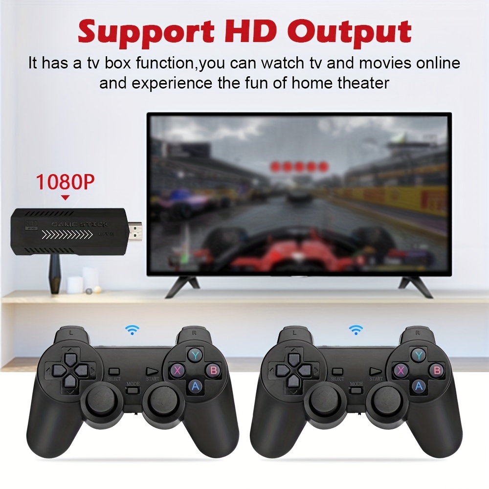 X2PLUS 3d Retro Video Game Console 2.4g Wireless Controller HD 4.3 System, TV Two-player Battle, Pps/psPSP/PS1/N64/NDS/NES/MAIN/FC/SFC Adult Children's Game Console, Game Console Gift