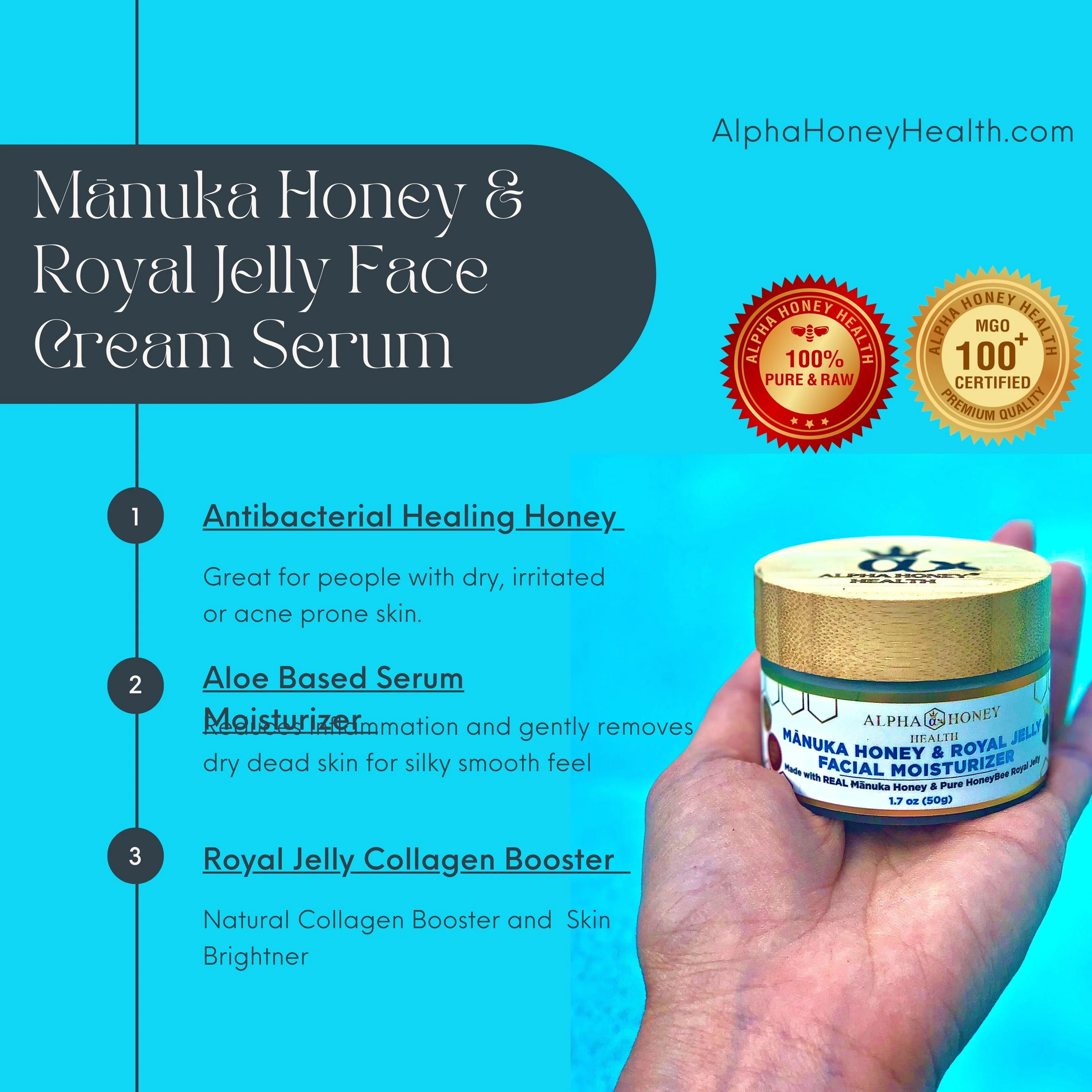 Manuka Beauty Face Wash and Manuka Honey & Royal Jelly Face Cream Serum and Body Butter