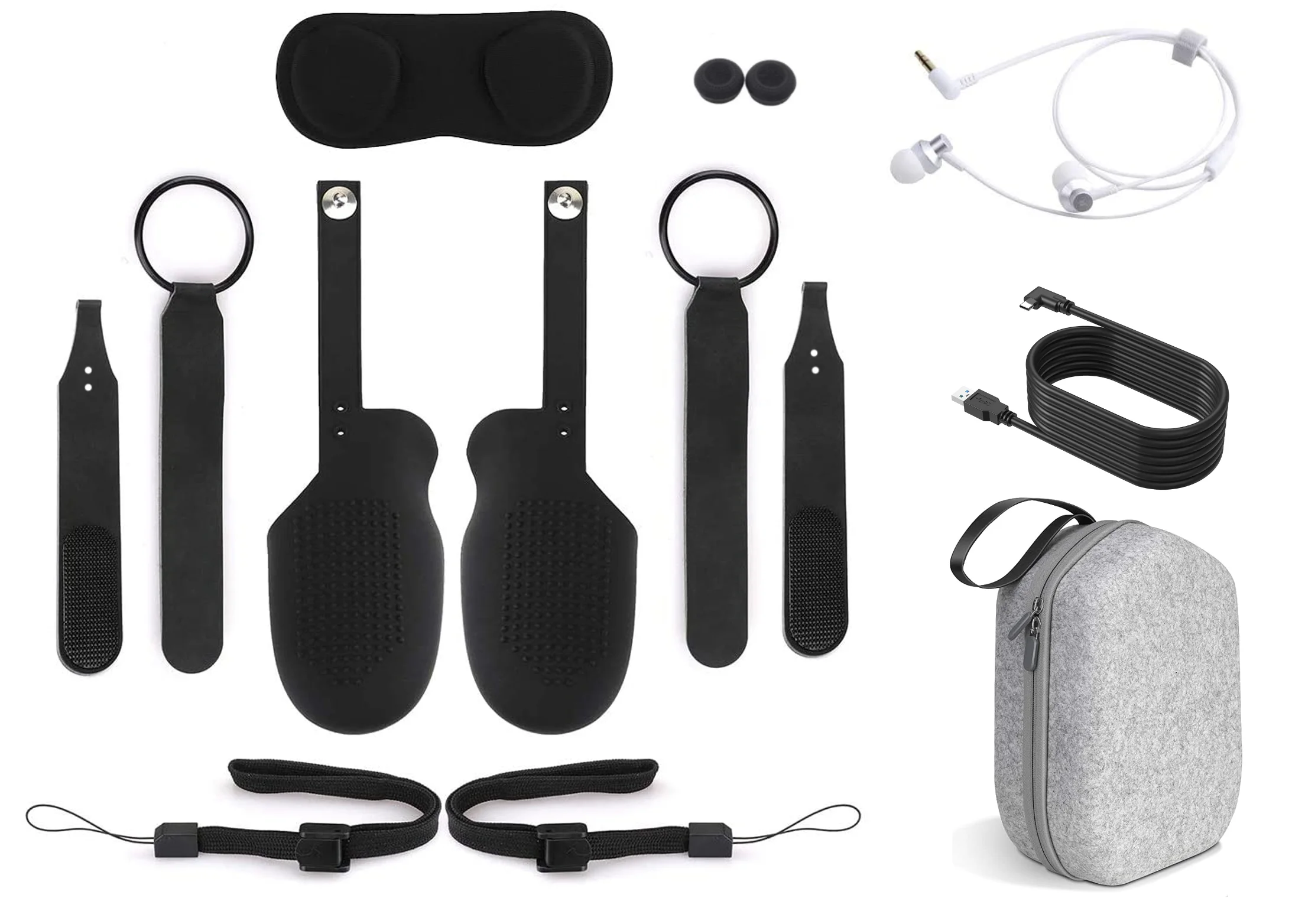 2022 Oculus Quest 2 All-In-One VR Headset, Touch Controllers, 128GB SSD, Glasses Compatible,3D Audio,Marxsol Bundle:Carrying Case, Earphone,10Ft Link Cable, Grip Cover,Knuckle & Hand Strap, Lens Cover