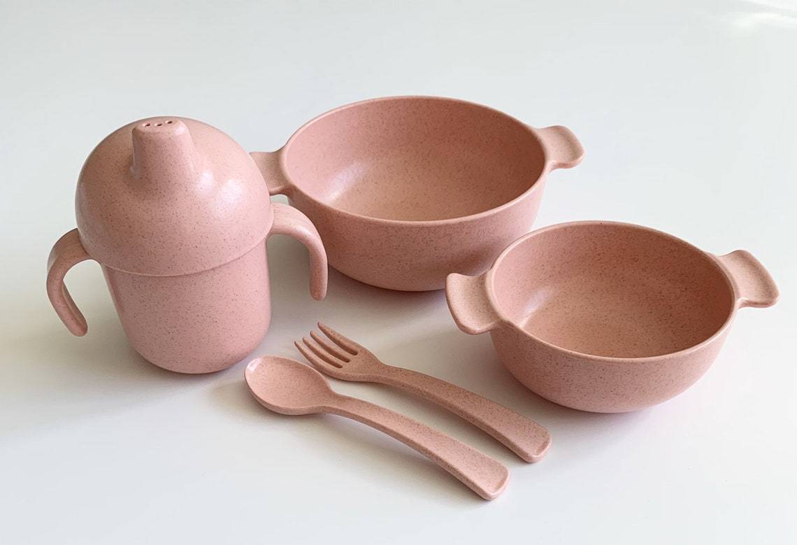 Biodegradable Wheat Straw Kids Feeding Set - 5Pcs