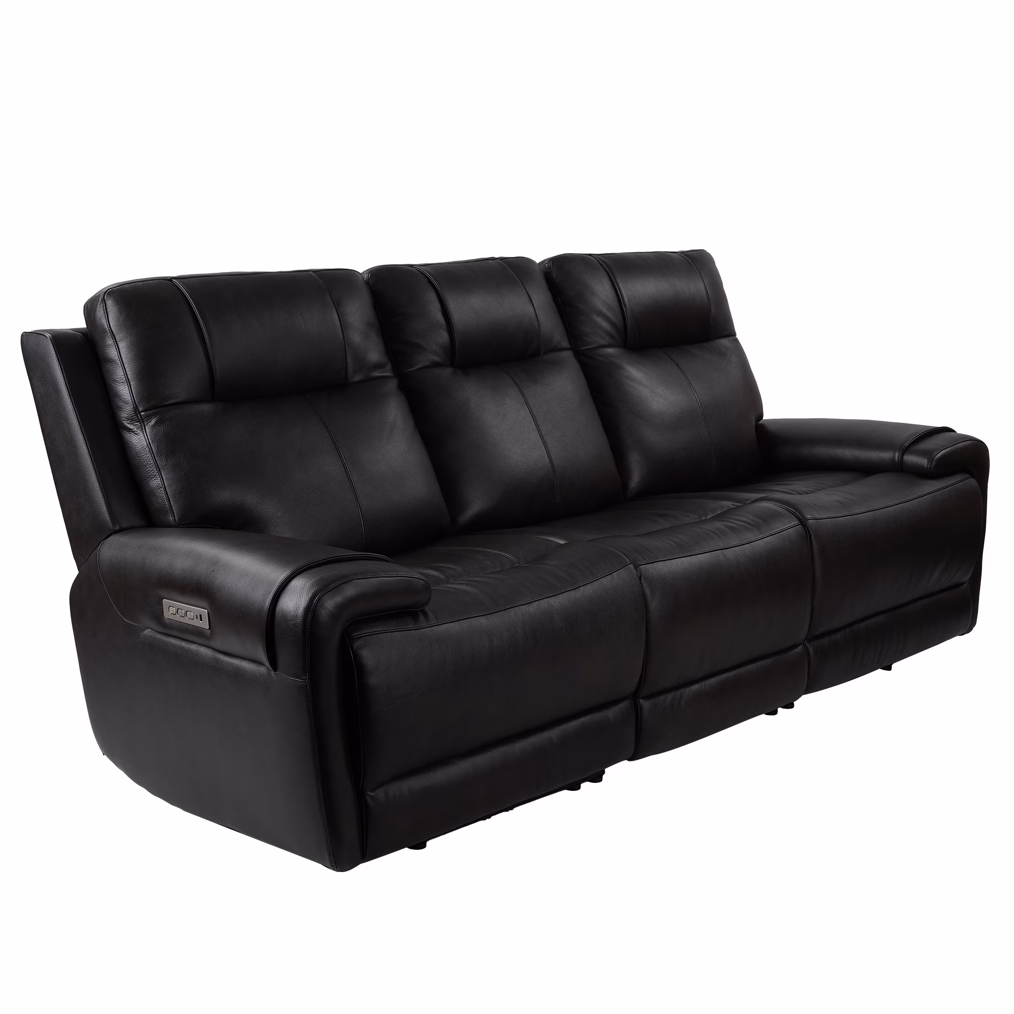 Trevor Triple Power Sofa | Genuine Leather | Lumbar Support | Adjustable Headrest | USB & Type C Charge Port | Middle Armless Chair With Triple Power