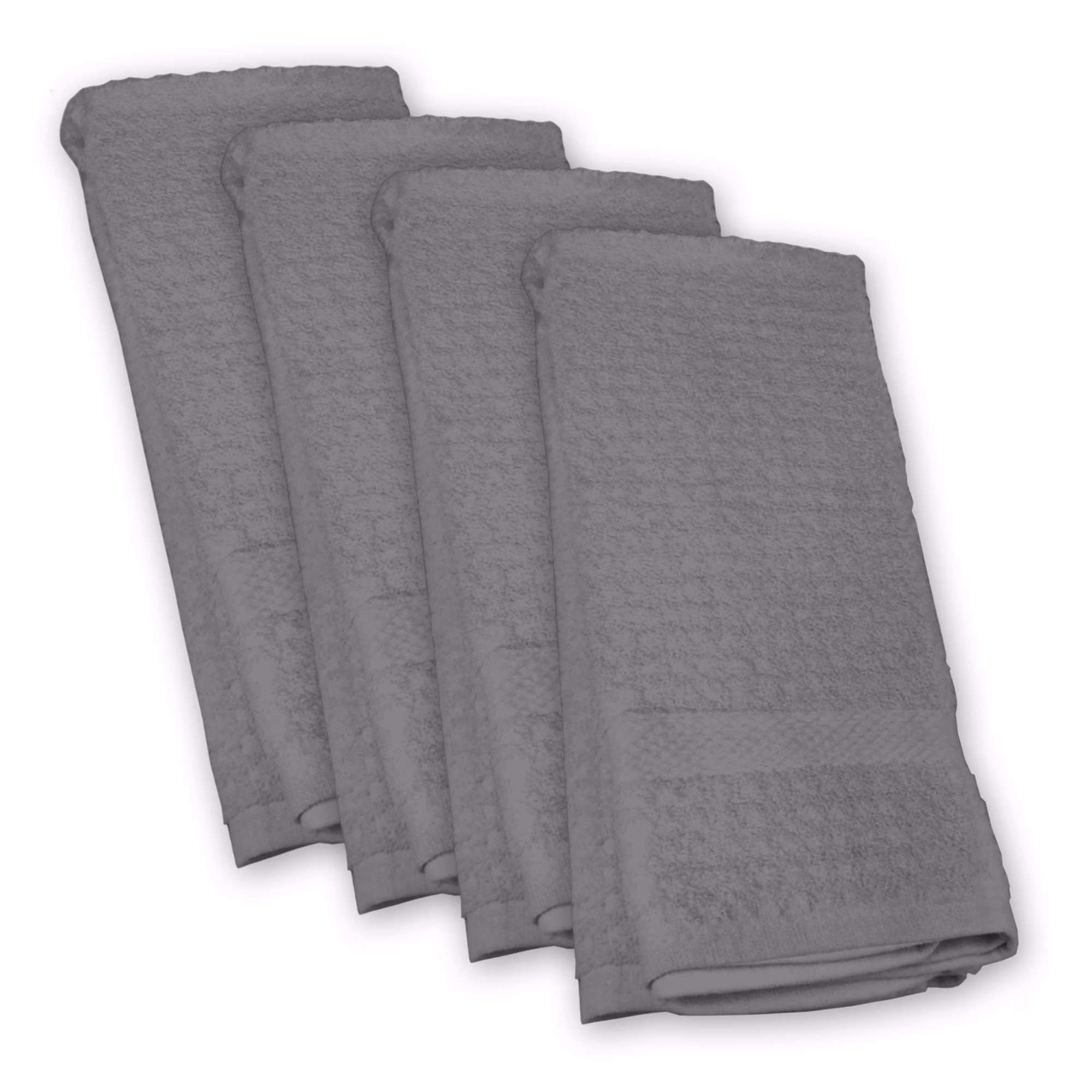 Contemporary Home Living Set of 4 Waffle Gray Rectangular Dishtowel 18' x 28'