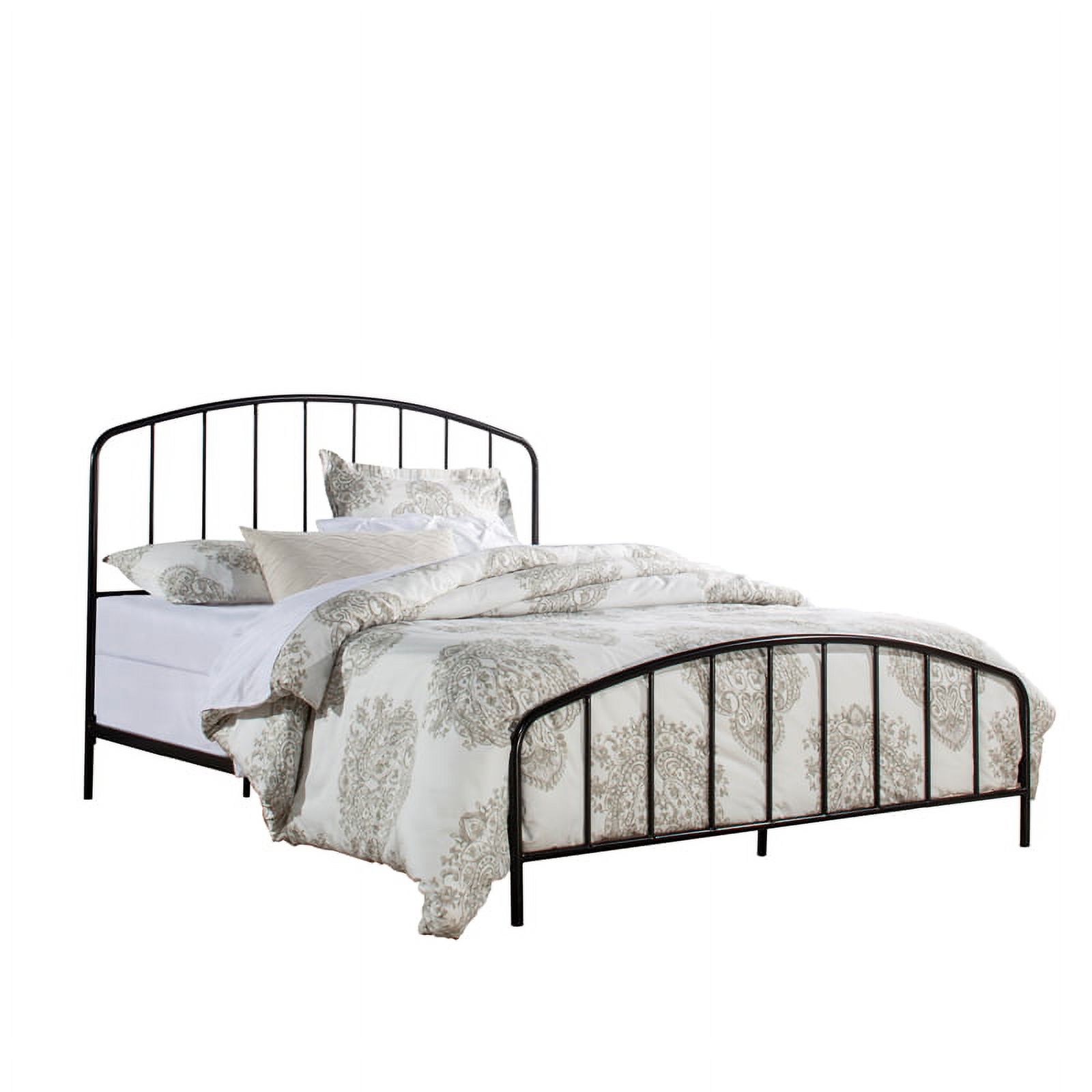 Bowery Hill Furniture Metal Queen Bed with Arched Spindle Design Black