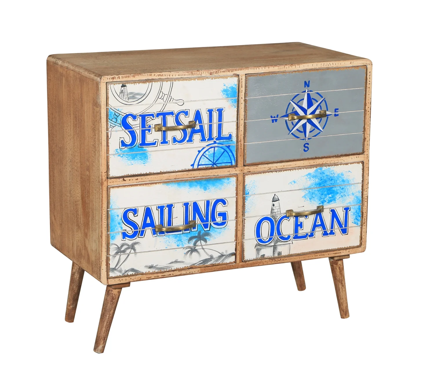 Seaside Recycled Mango Wood Chest with 4 Drawers