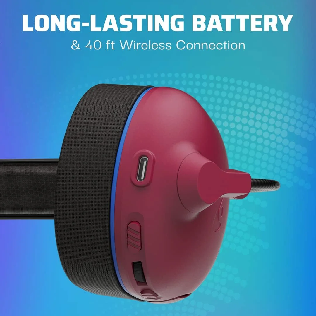 PDP AIRLITE Pro Wireless Headset for PS5, PS4, and PC (Cosmic Red)