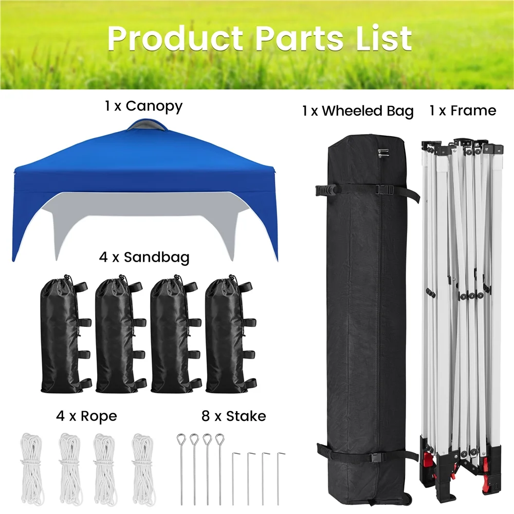 Topeakmart 8x8ft Pop Up Canopy Tent with Roller Bag, Blue