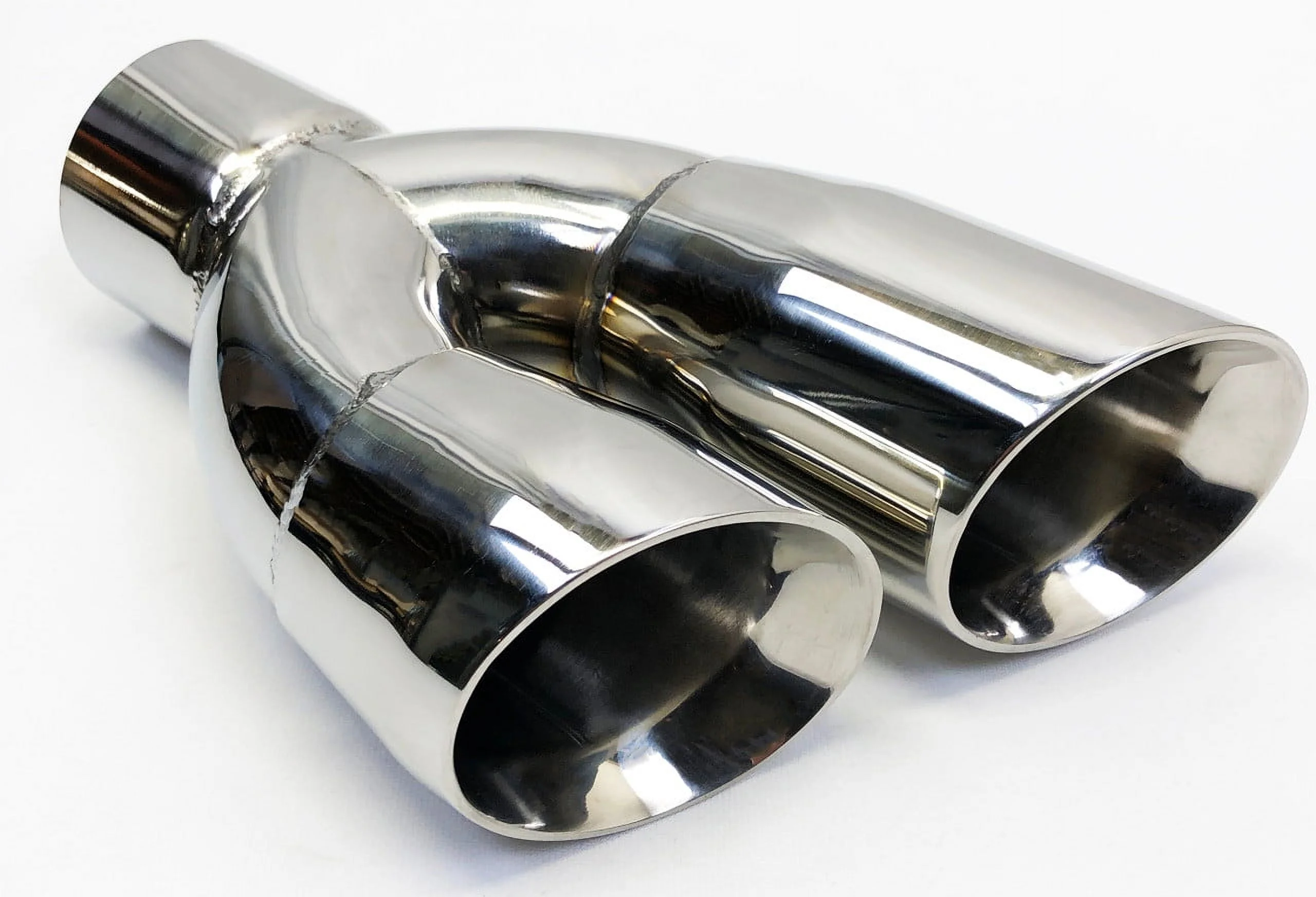 Exhaust Tip 2.50" Inlet 3.00" Outlet 9.50" long Dual Double Wall Slant Polished 304 Stainless WDWDS30095-250-SS Wesdon Exhaust Tip
