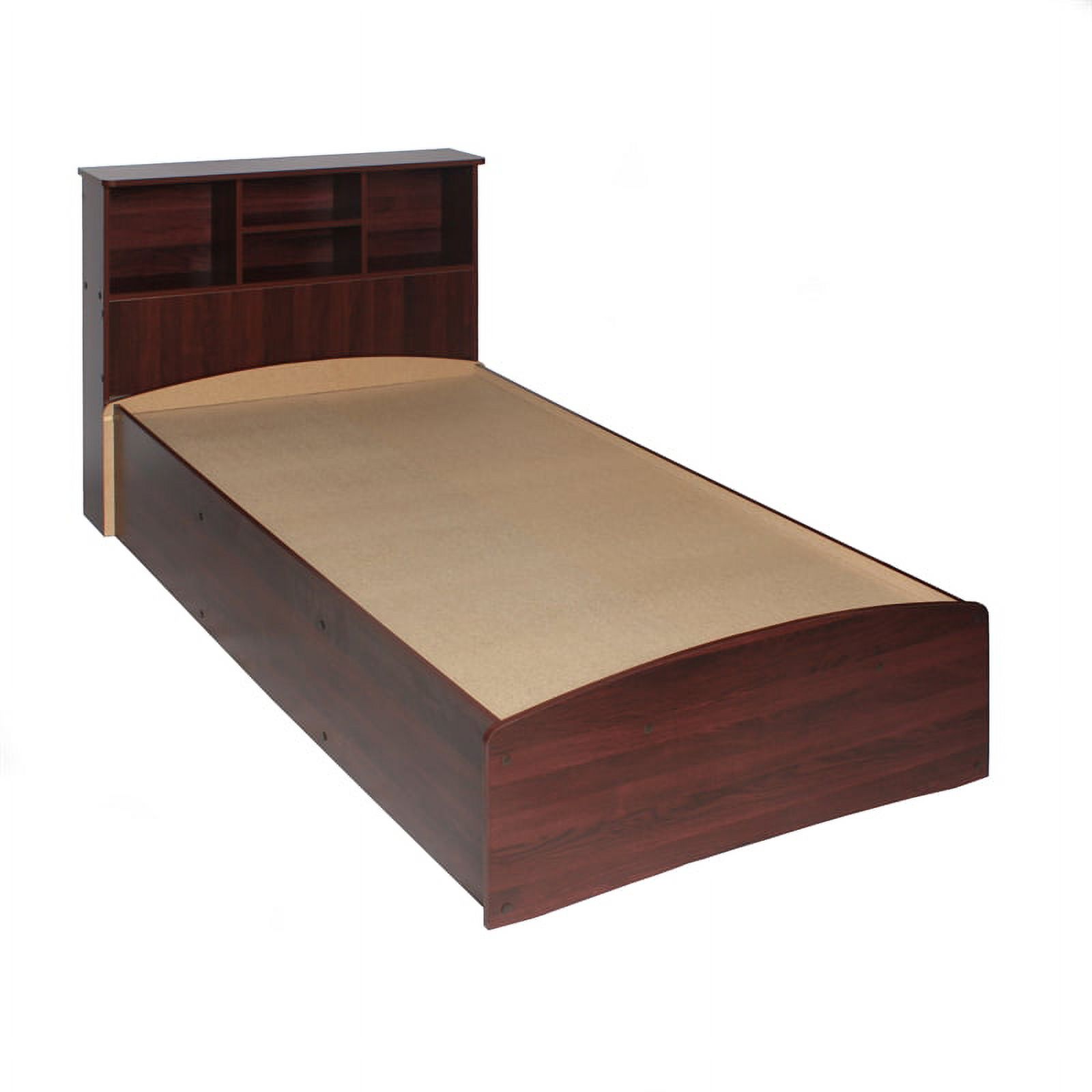 Home Square 2-Piece Set with Twin Captains Bed & Tall Chest Wardrobe in Mahogany