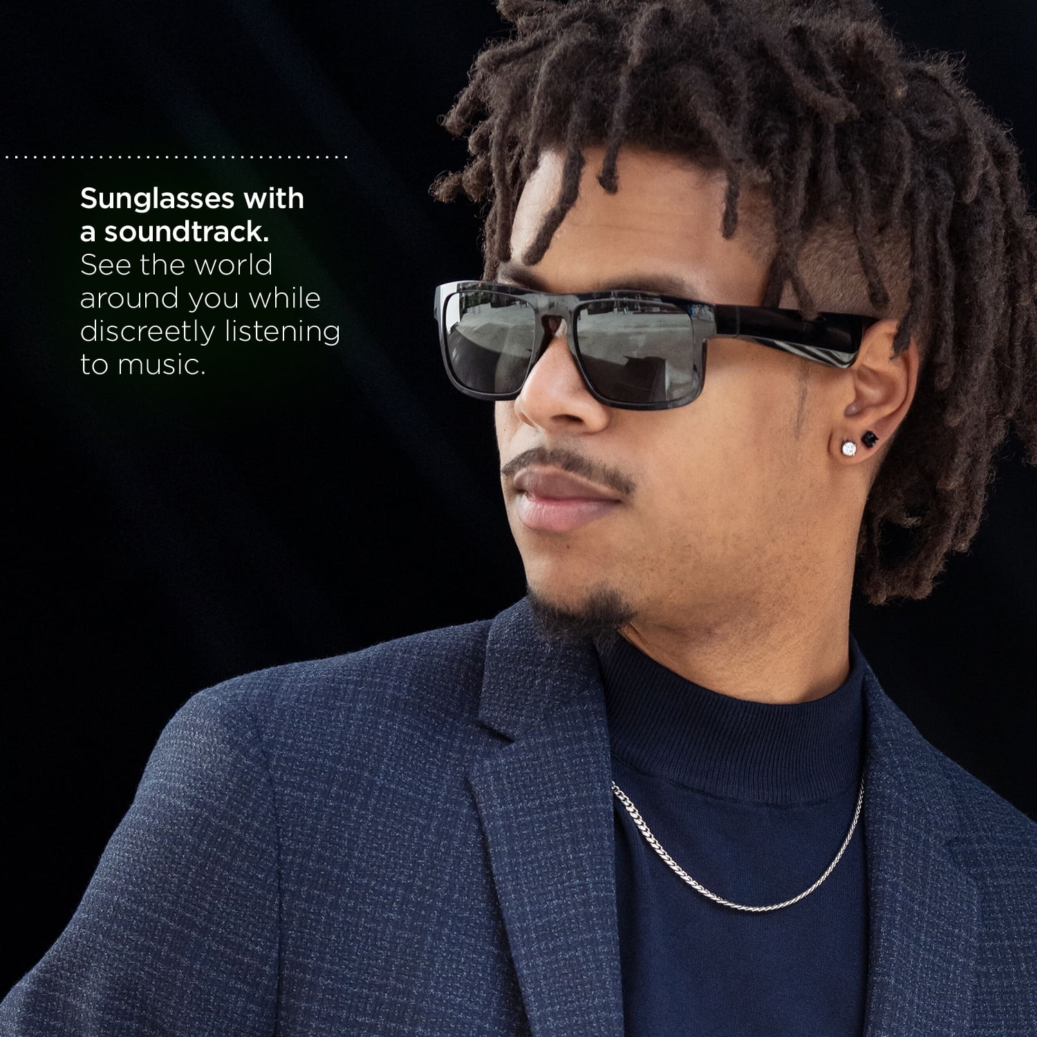 Bose Frames Tenor Rectangular Audio Bluetooth Sunglasses, Black