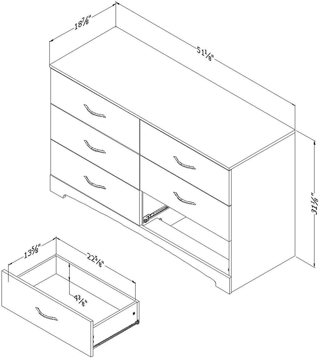 Step One 6-Drawer Double Dresser, Gray Oak