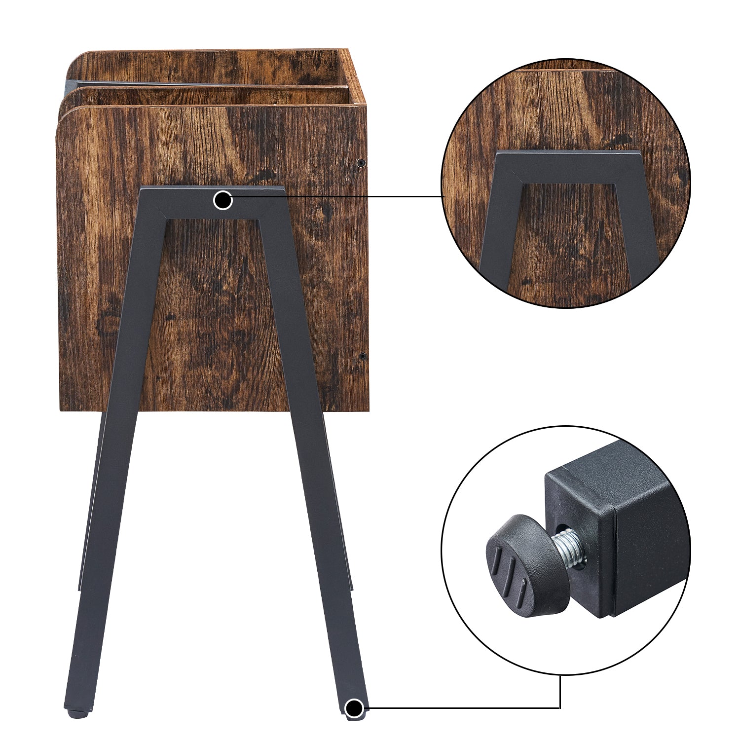 VECELO 3-Piece Bedroom Sets Metal Bed Frame and 2 Nightstands