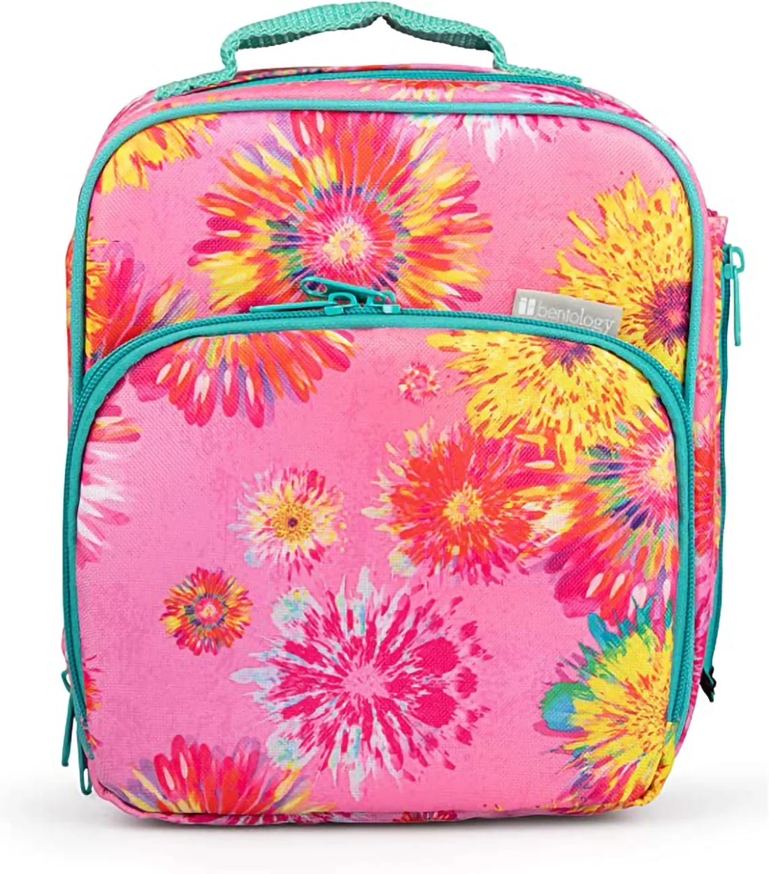 (2 pack) Bentology Insulated Lunch Box w Snack Pocket and Water Bottle Holder - Boys Girls and Kid's Lunchbox Tote Keeps Food Hotter or Colder Longer Floral