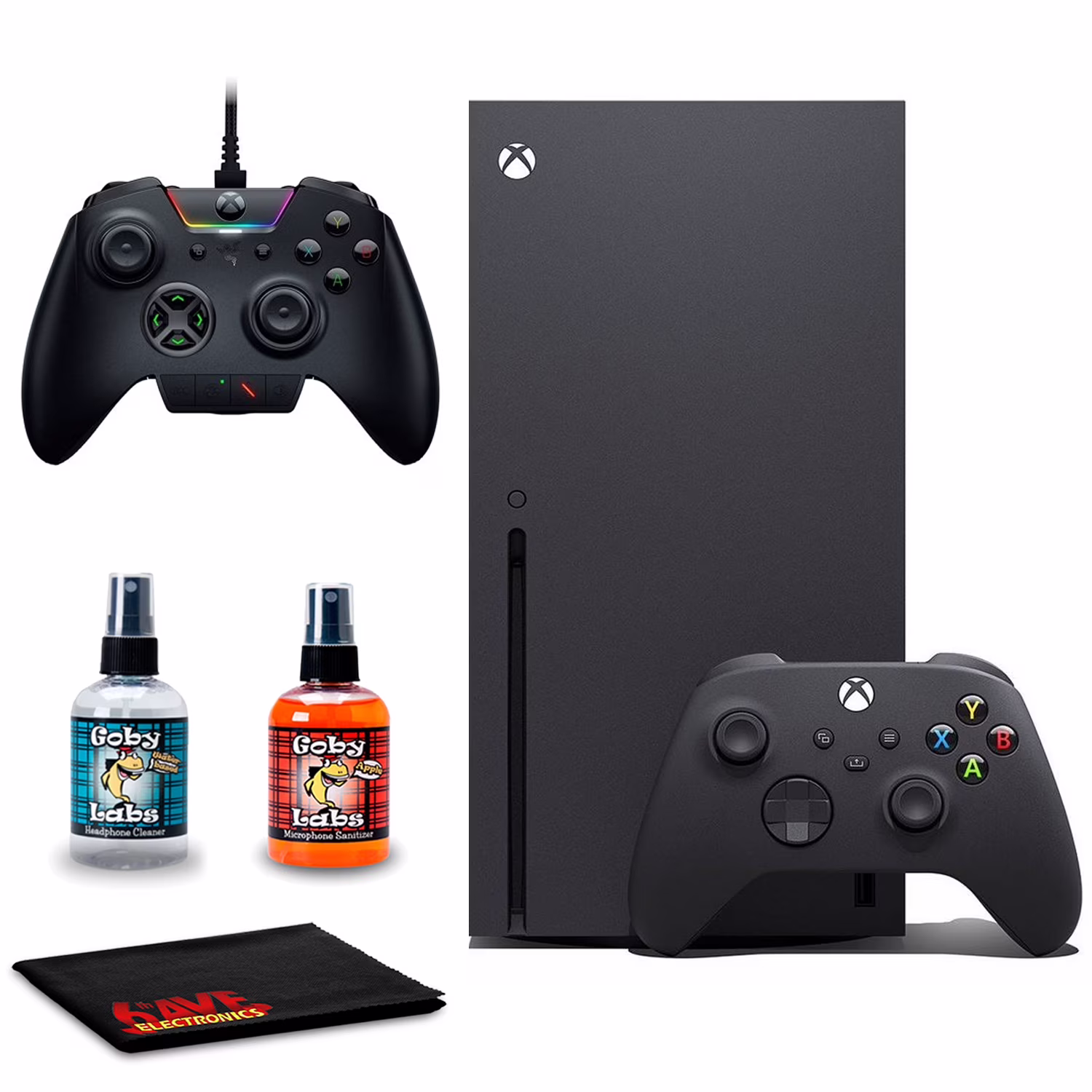 Microsoft Xbox Series X with Razer Wolverine Ultimate Xbox One Controller Black and 6Ave Cleaning Cloth
