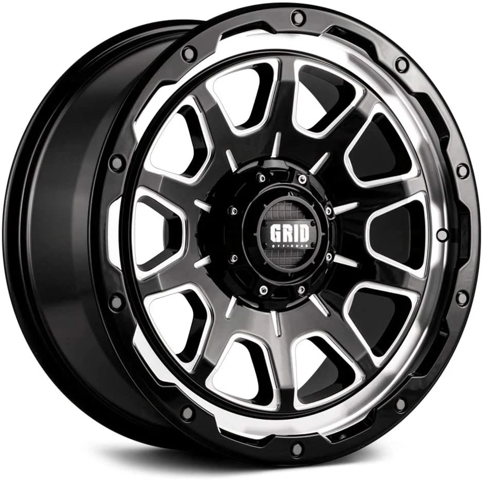 Grid OffRoad GD15 Custom Wheel for 17x9 inch Gloss Black with Milled Accents Rim 78.1mm Hub Bore Bore