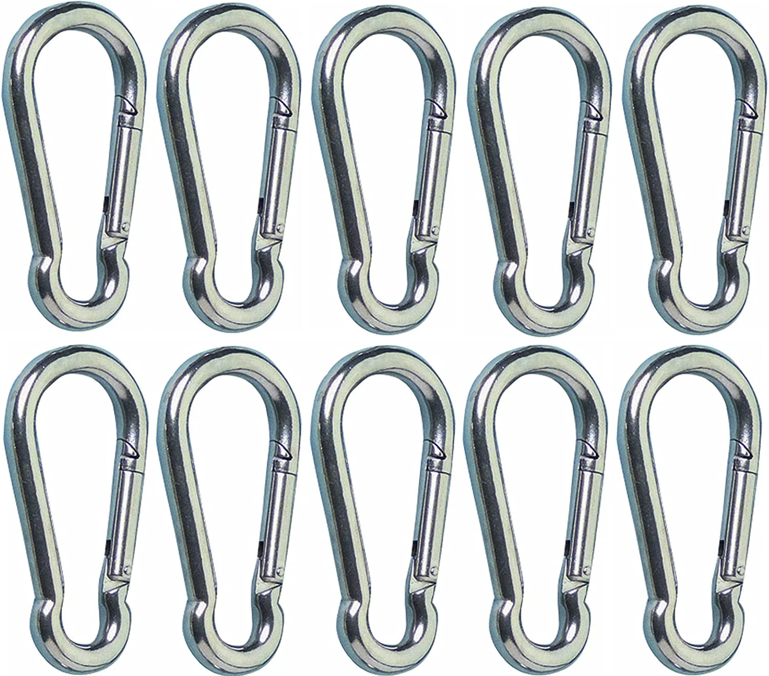 316 Stainless Steel Spring Snap Hook Carabiner (09x90mm (3-1/2\\u201dx 11/32\\u201d), 05-Pack)