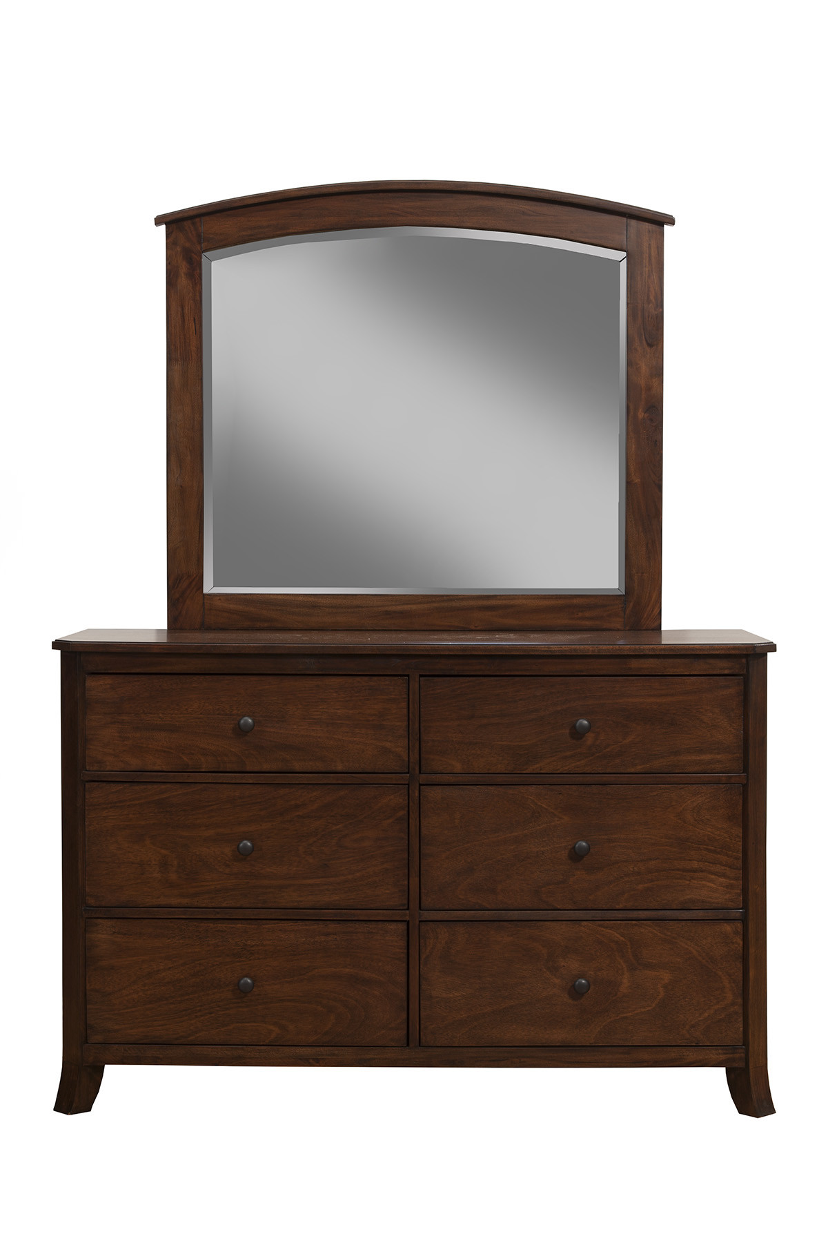 HomeRoots 524150 52 in. Brown Solid Wood Six Drawer Double Dresser