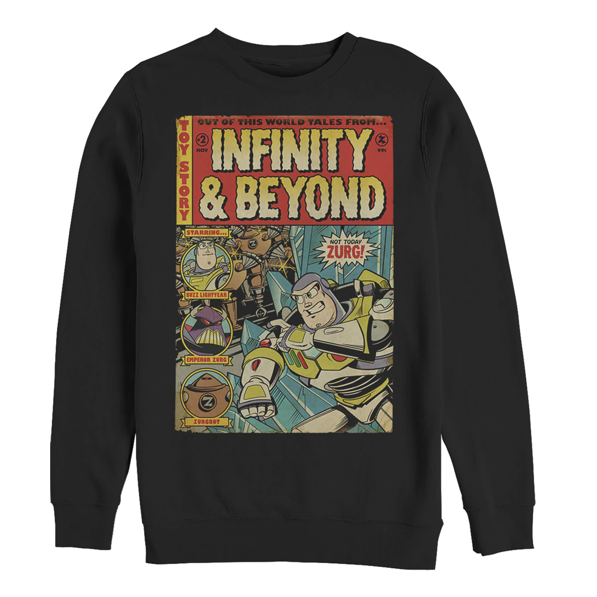 Men's Toy Story Buzz Lightyear Comic Cover  Sweatshirt Black Medium