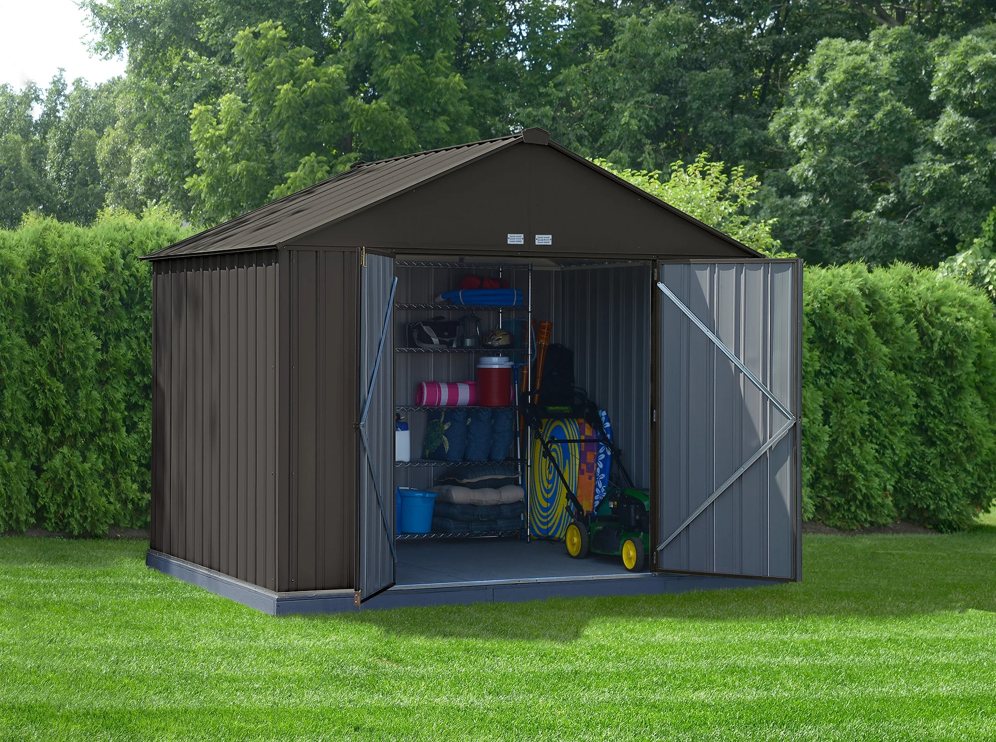 Arrow Sheds EZ10872HVCC EZEE Steel Storage Shed, 10 ft. x 8 ft. x 8 ft. Charcoal