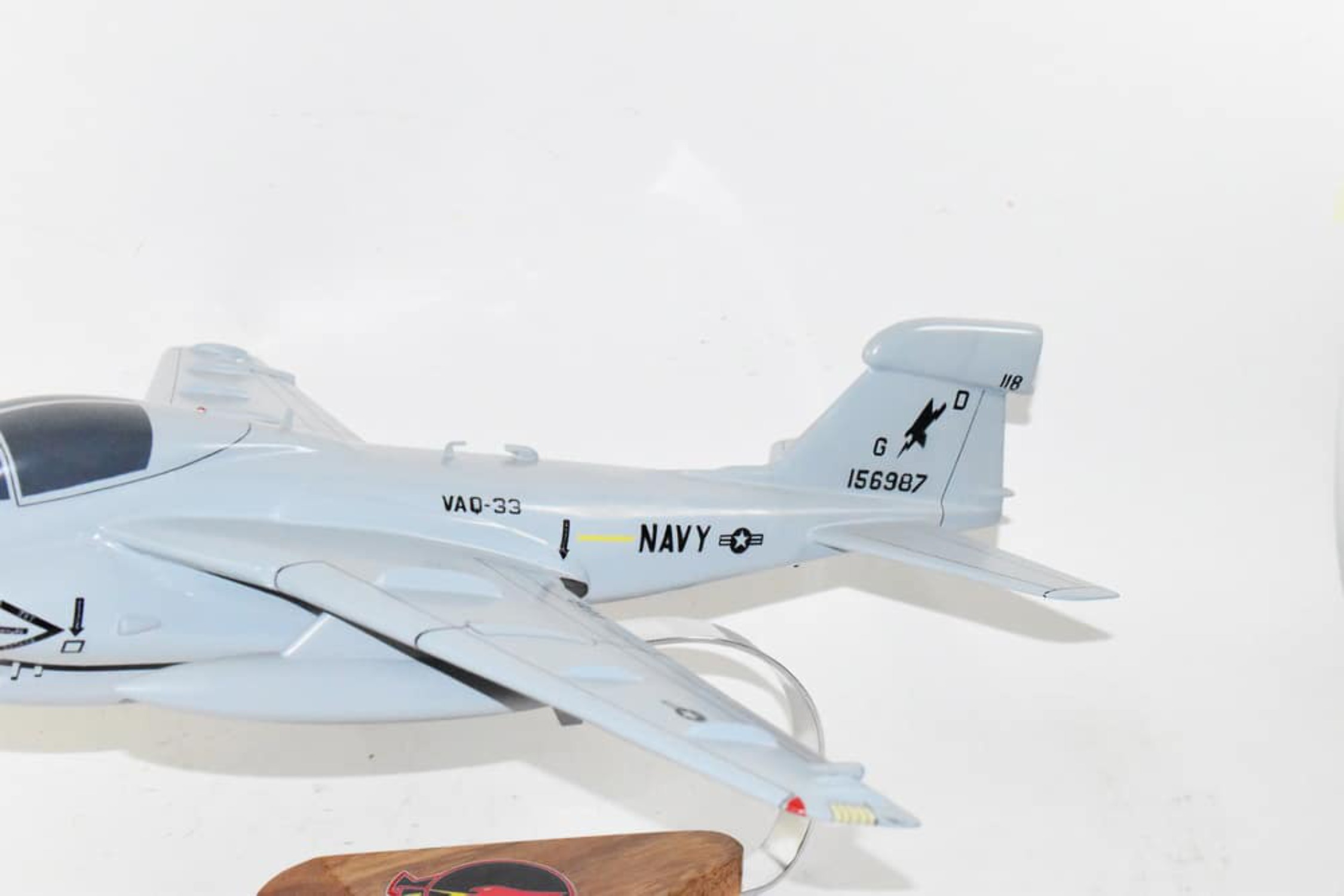 VAQ-33 Firebirds 1992 A-6A Intruder Model, 1/36th Scale, Mahogany, Navy