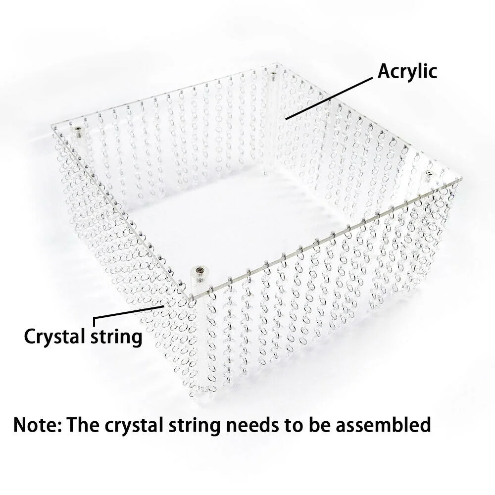 Miumaeov Set of 3 Clear Acrylic Cake Stands Square Cupcake Stands Dessert Display with Crystal Pendants