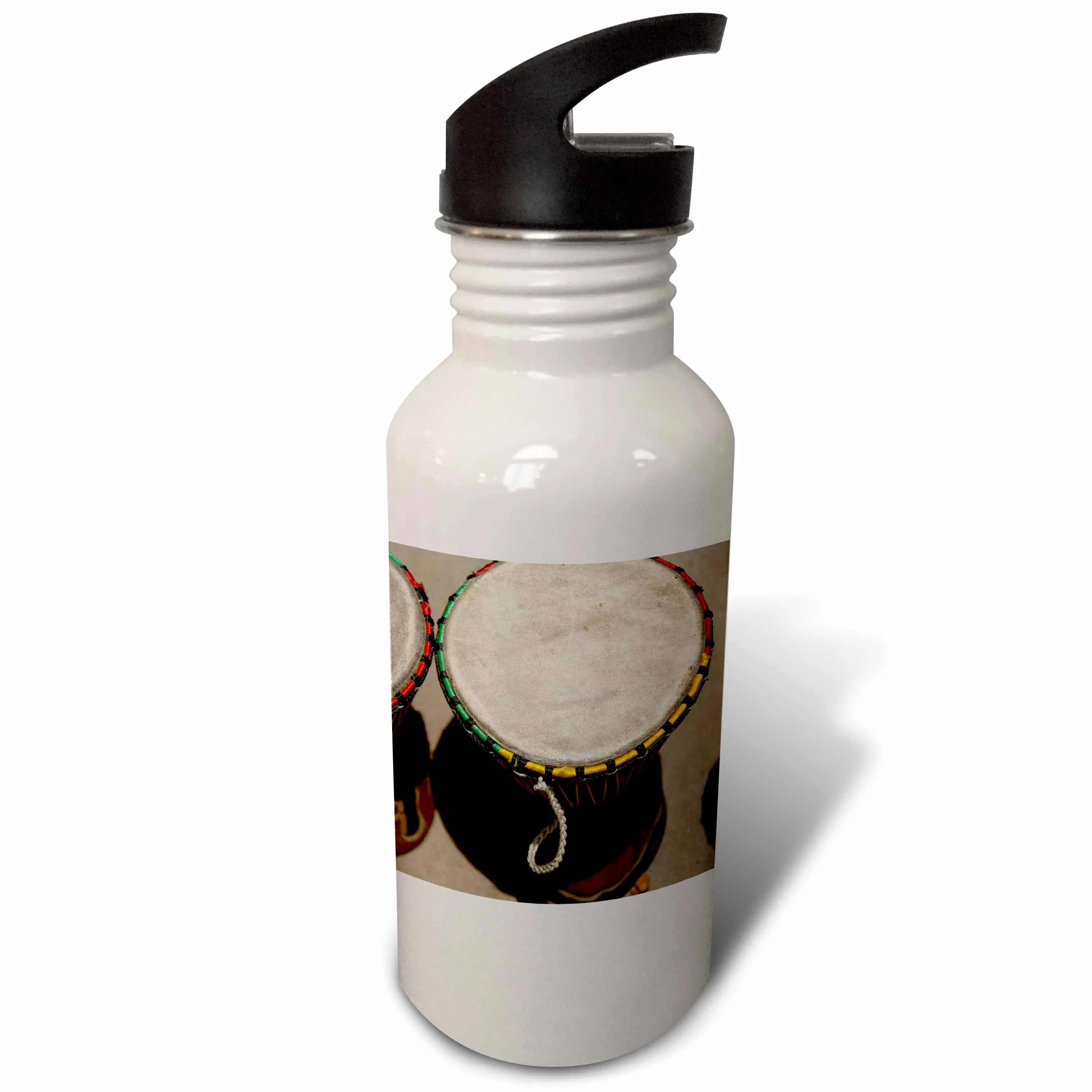 Gambia, Banju, Wooden drums, musical instrument-AF18 CMI0063 - Cindy Miller Hopkins 21 oz Sports Water Bottle wb-73883-1