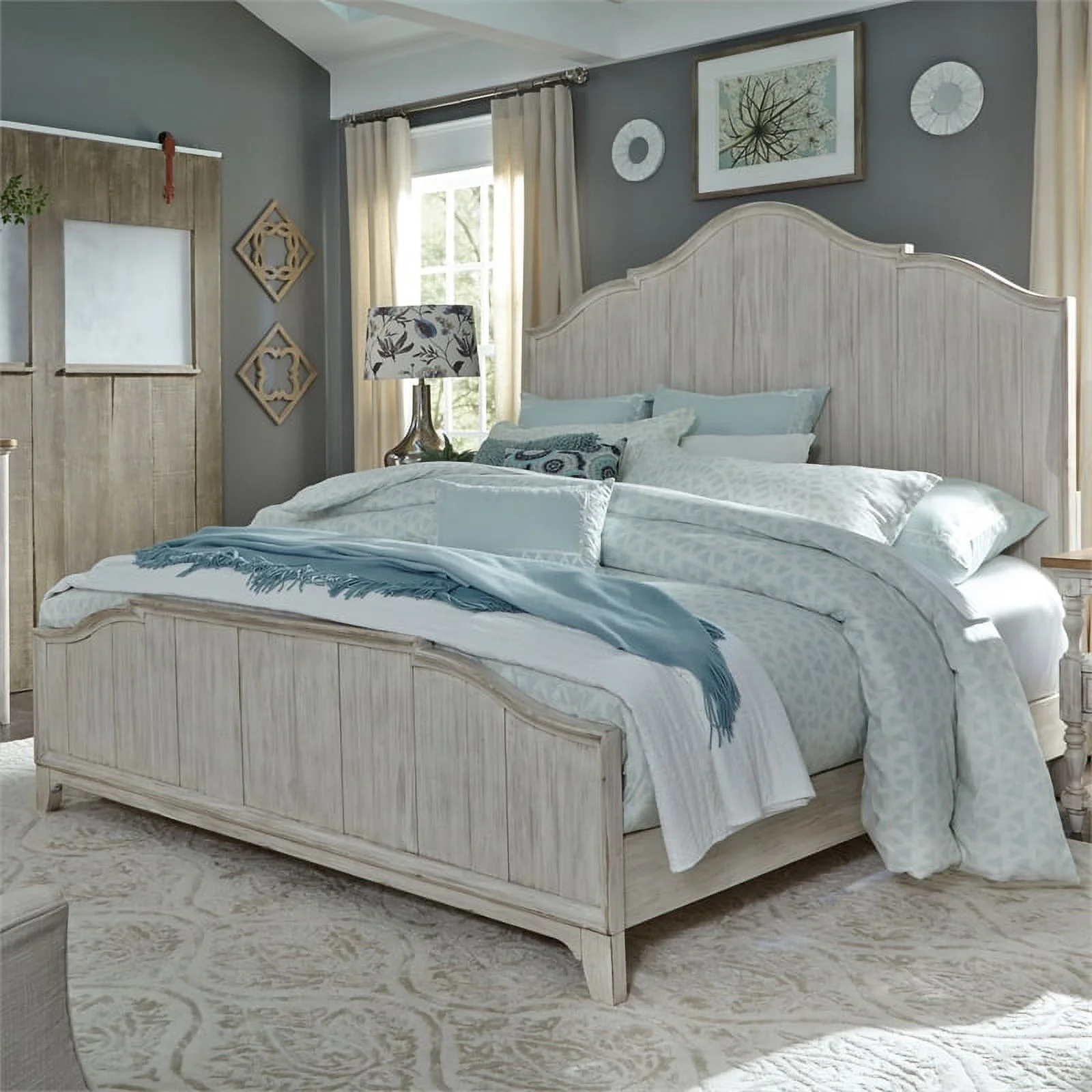 Farmhouse Reimagined White King Panel Bed