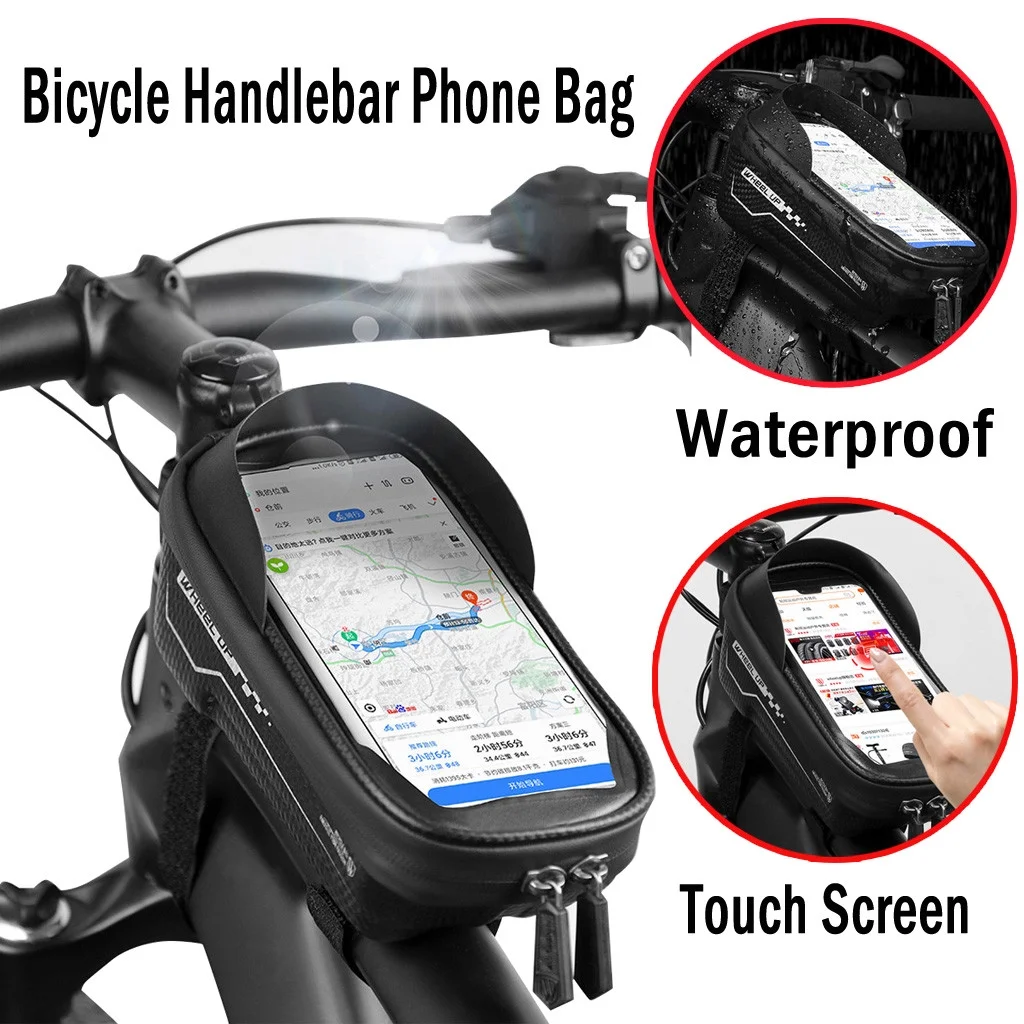 YOHOME Bike Front Frame Bag Waterproof EVA TPU Bike Bag Cellphone Below