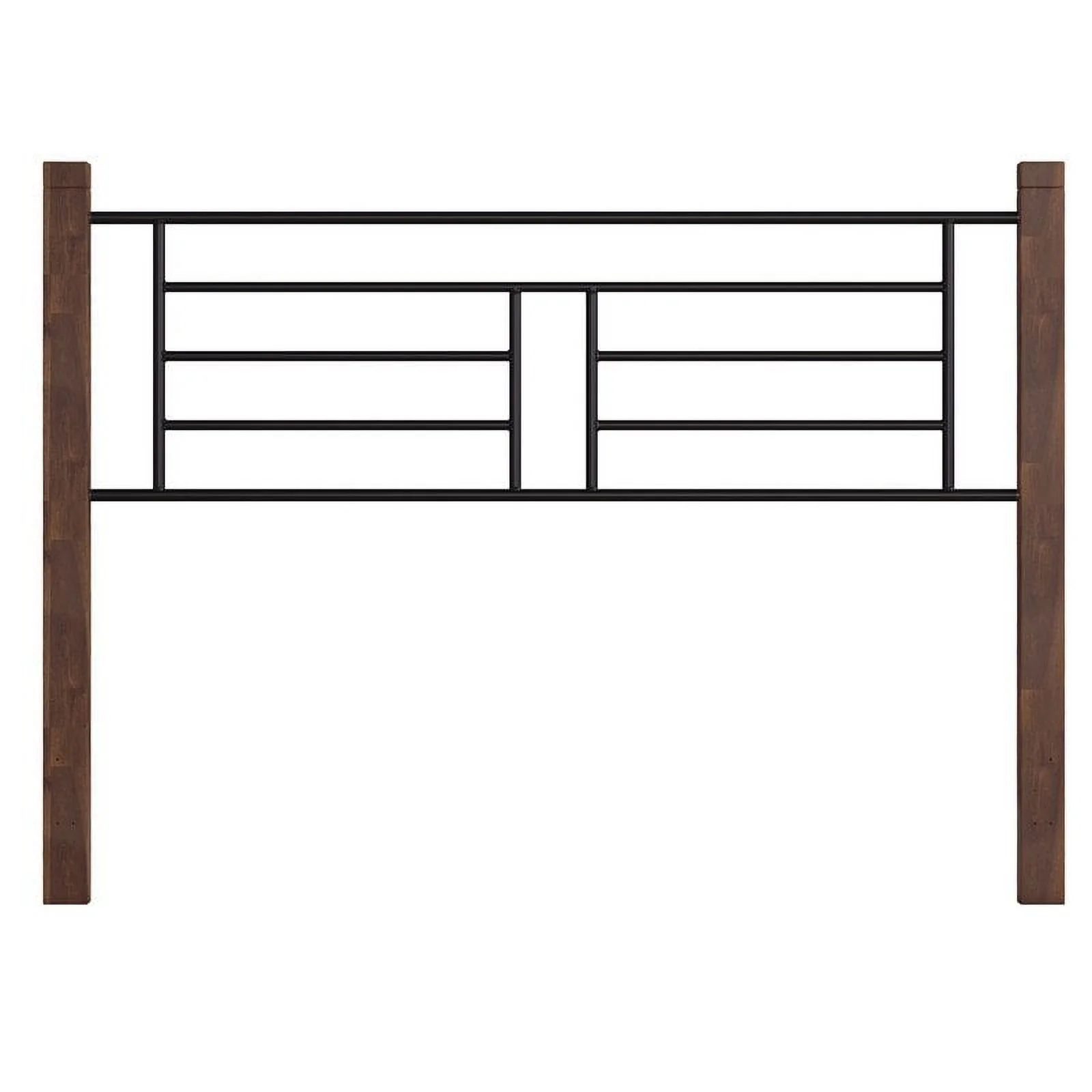 River Street Designs Raymond Textured Black Metal with Dark Weathered Wood Poster Queen Bed