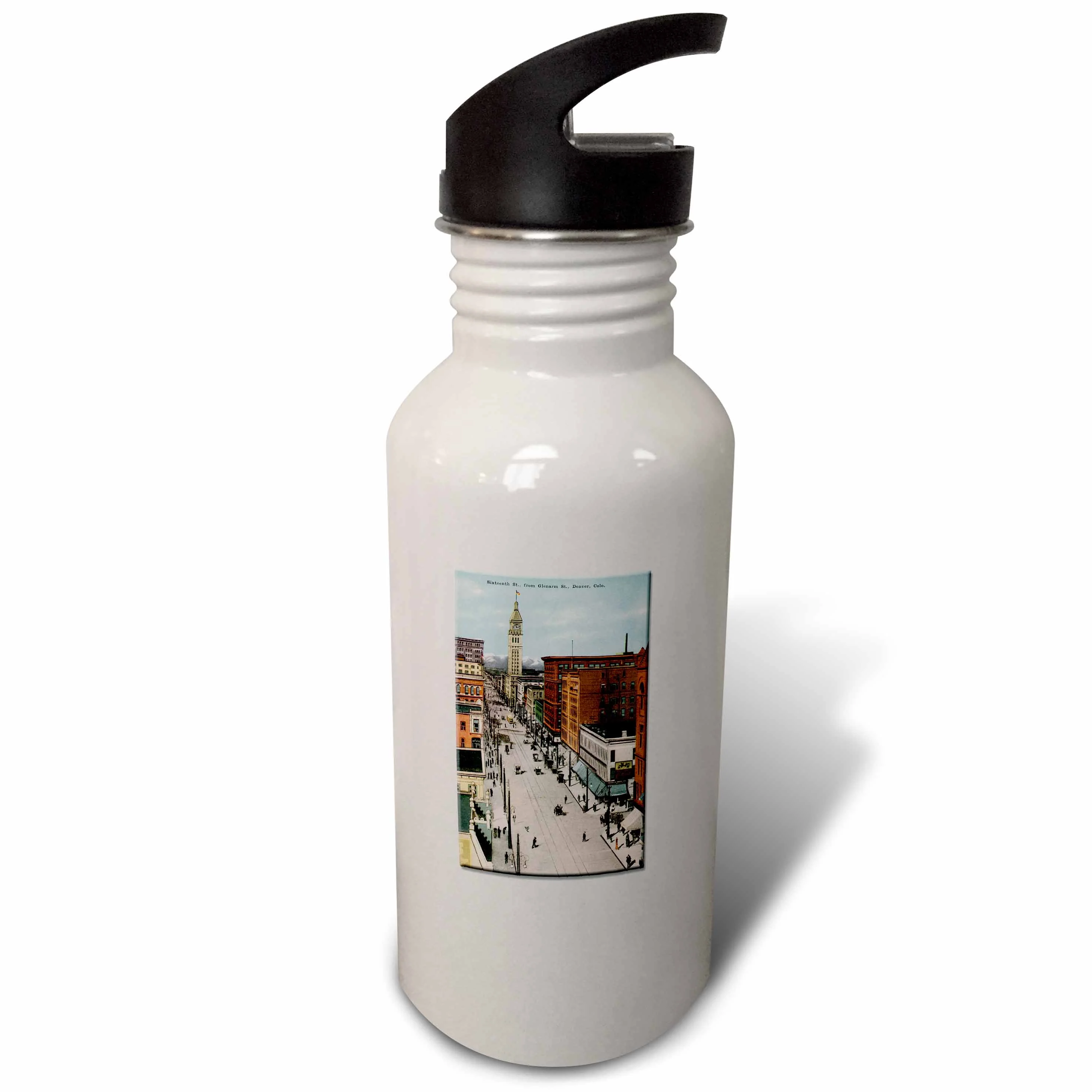 Sixteenth St. Denver Colorado as seen from Glenarm Street City Scape 21 oz Sports Water Bottle wb-160732-1