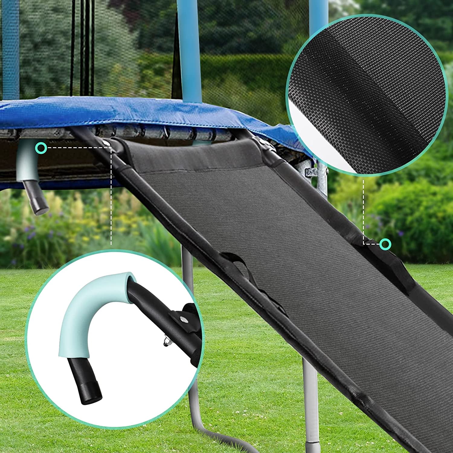 ® Universal Trampoline Slide with Handles, Safer Than Ladder, Easy to Install, Fit All Kinds of Trampolines, Sturdy 20