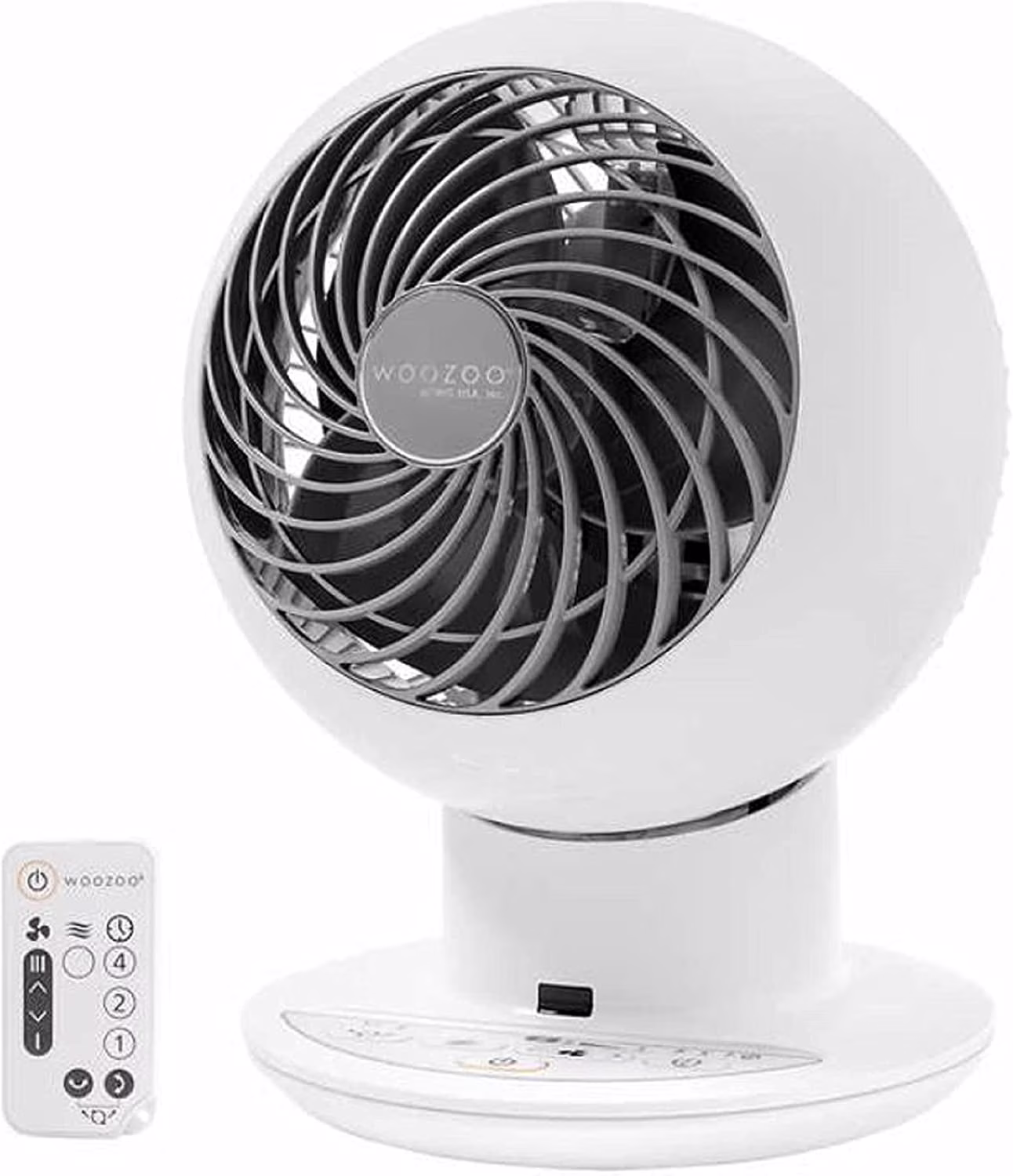 SC15T, Remote Controlled Compact Globe Oscillating Circulating Fan, White, 1 Pack