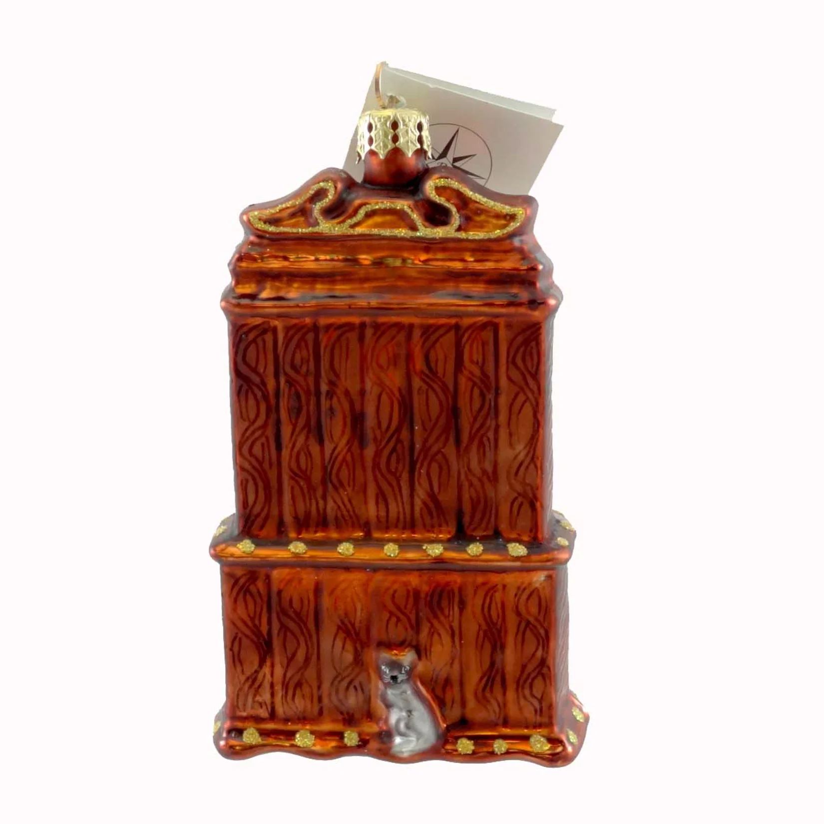 Christopher Radko MON ARMOIRE Glass Ornament Hutch Mouse