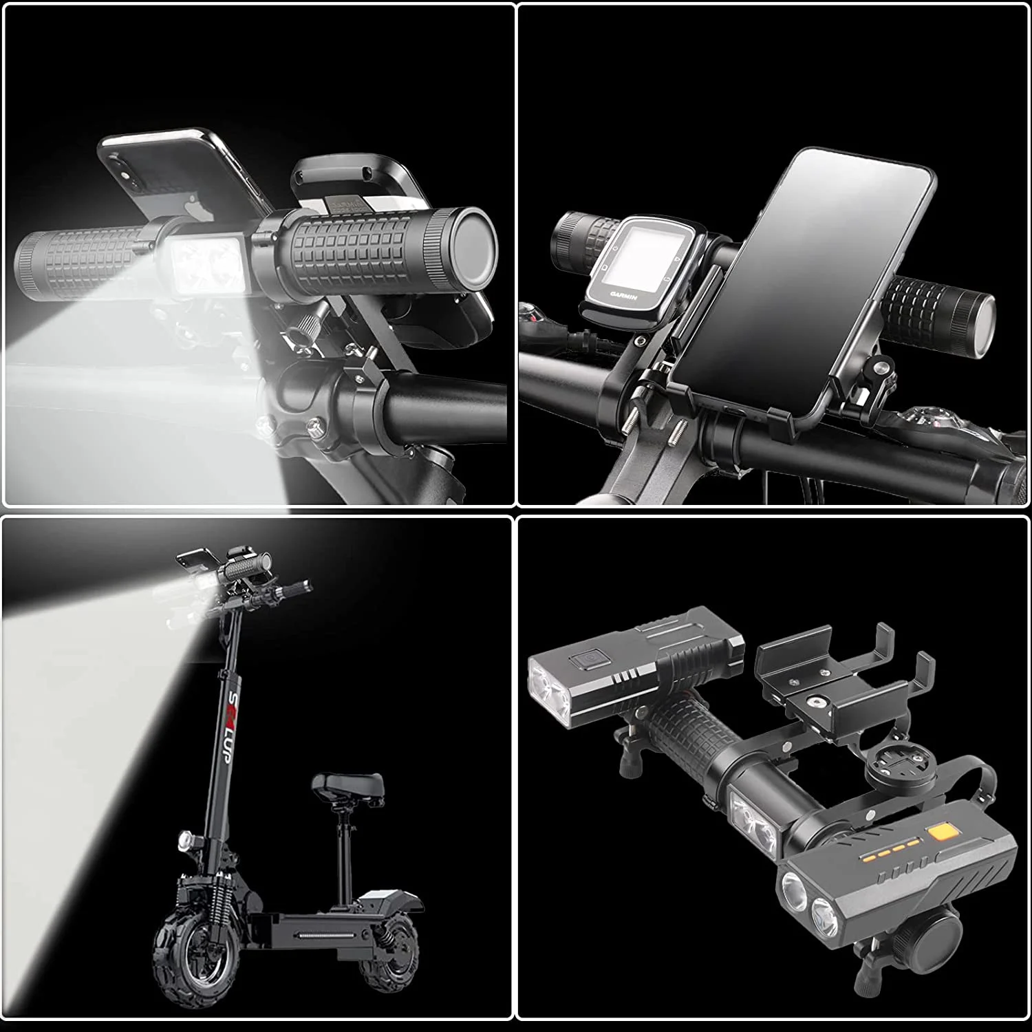 Bike Light Set,USB Rechargeable Bicycle Light,BikeTaillights,2400lumens Multi-Functional Bicycle Light Comes with a Bike Phone Mount & Bike Computer Mount and a Built-in 10000mAh Power Bank.