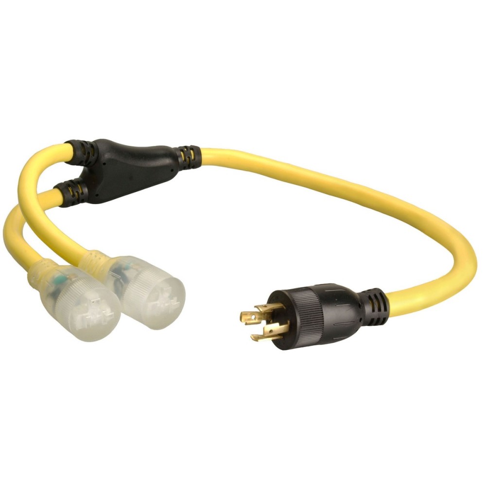 Coleman Cable 01924 Generator Power Cord Adapter, 12/4, 3-Foot