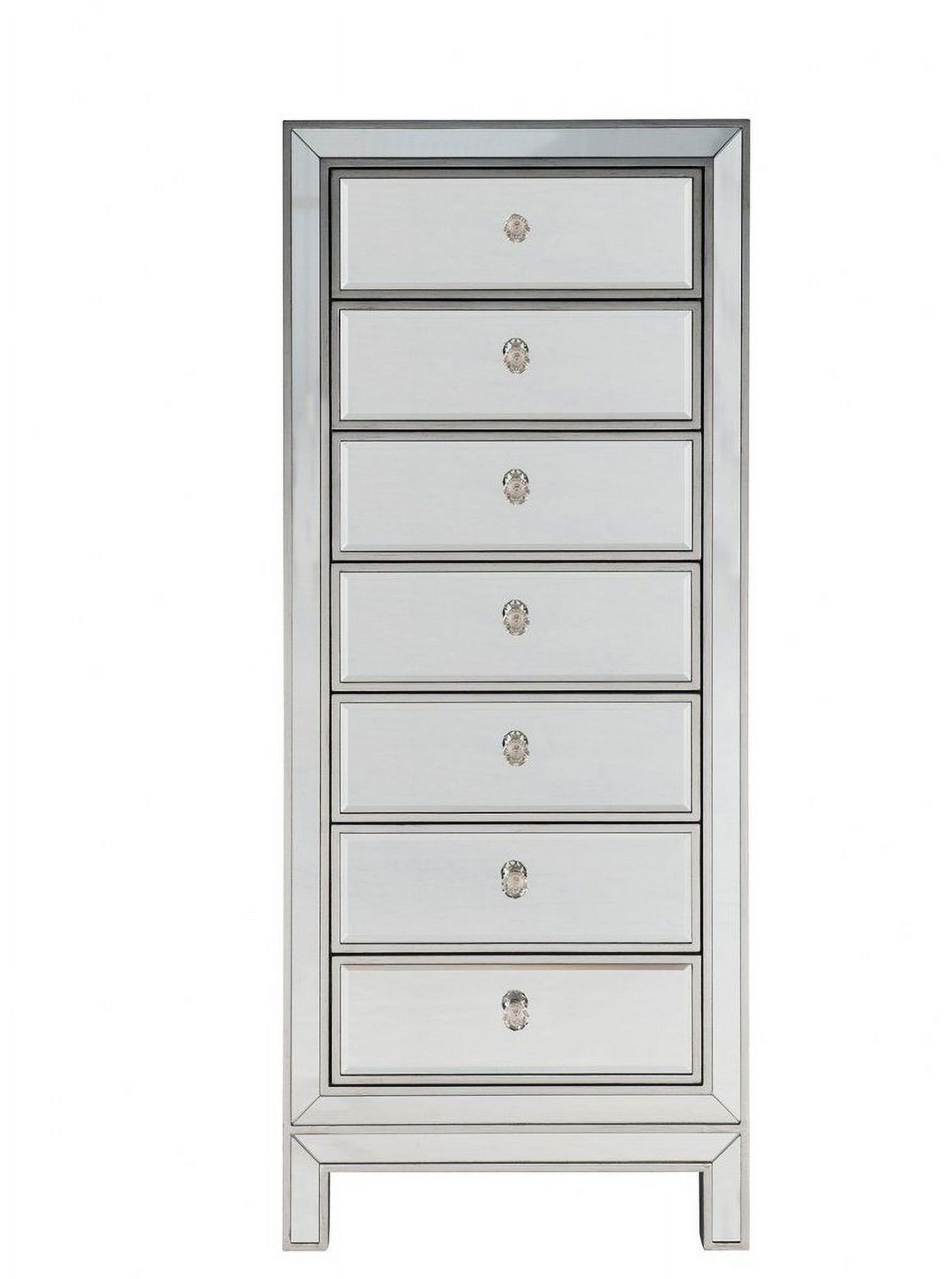 7 Drawer Lingere Chest in Modern Style-42 inches Tall and 15 inches Wide-Antique Silver Finish Bailey Street Home 779-Bel-5046492