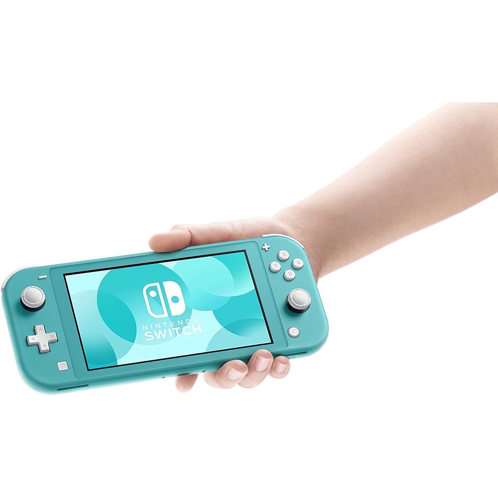 Newest Nintendo Switch Lite Game Console, Turquoise Blue, 5.5” Touchscreen, Built-in Plus Control Pad, Mazepoly 128GB Memory Card with Adapter, Built-in Speakers, 3.5mm Audio Jack