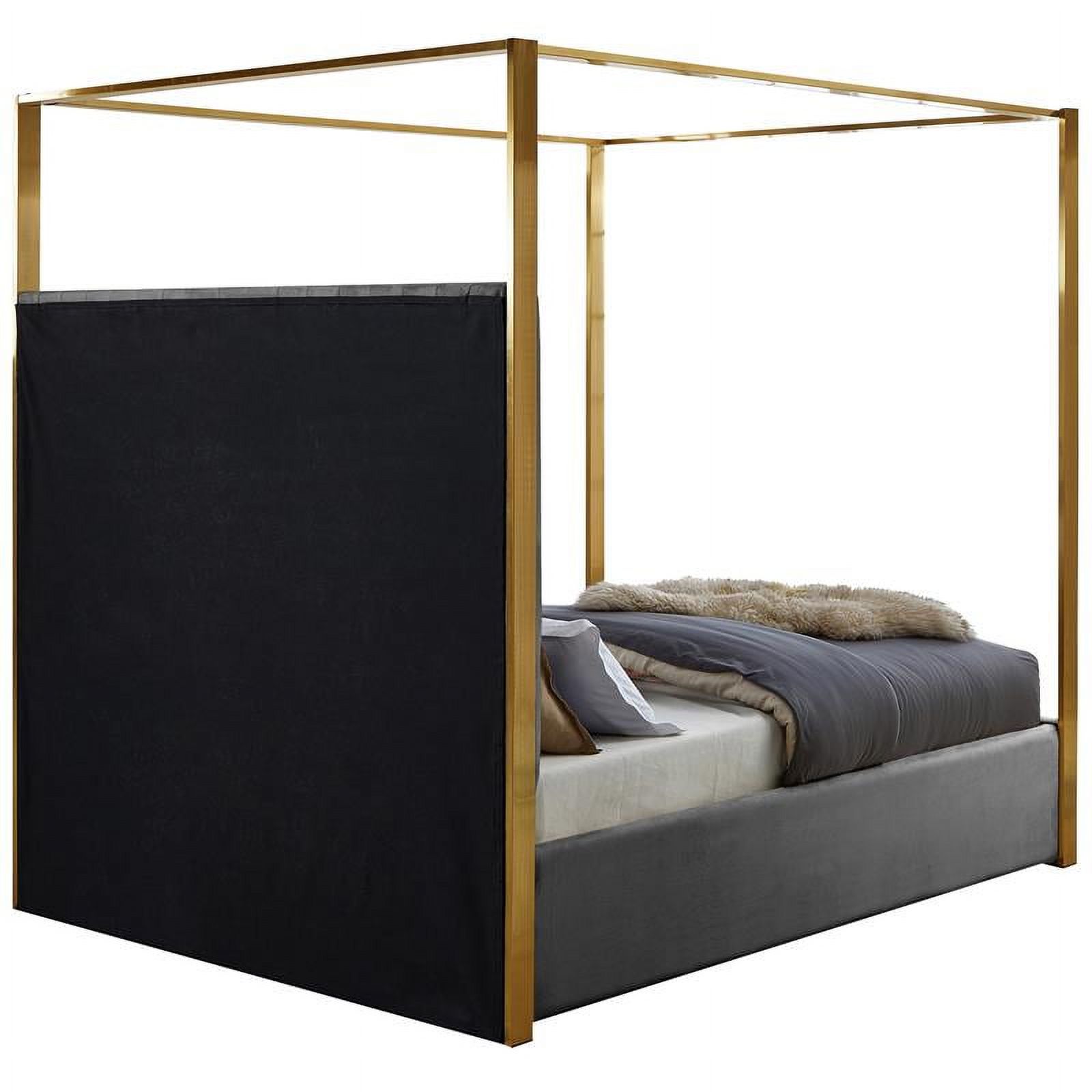 Meridian Furniture Jones Grey Velvet King Bed