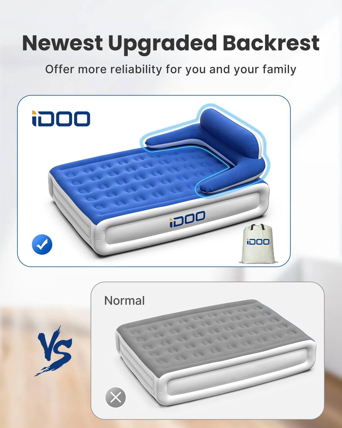 iDOO Queen Headboard Air Mattress, 18