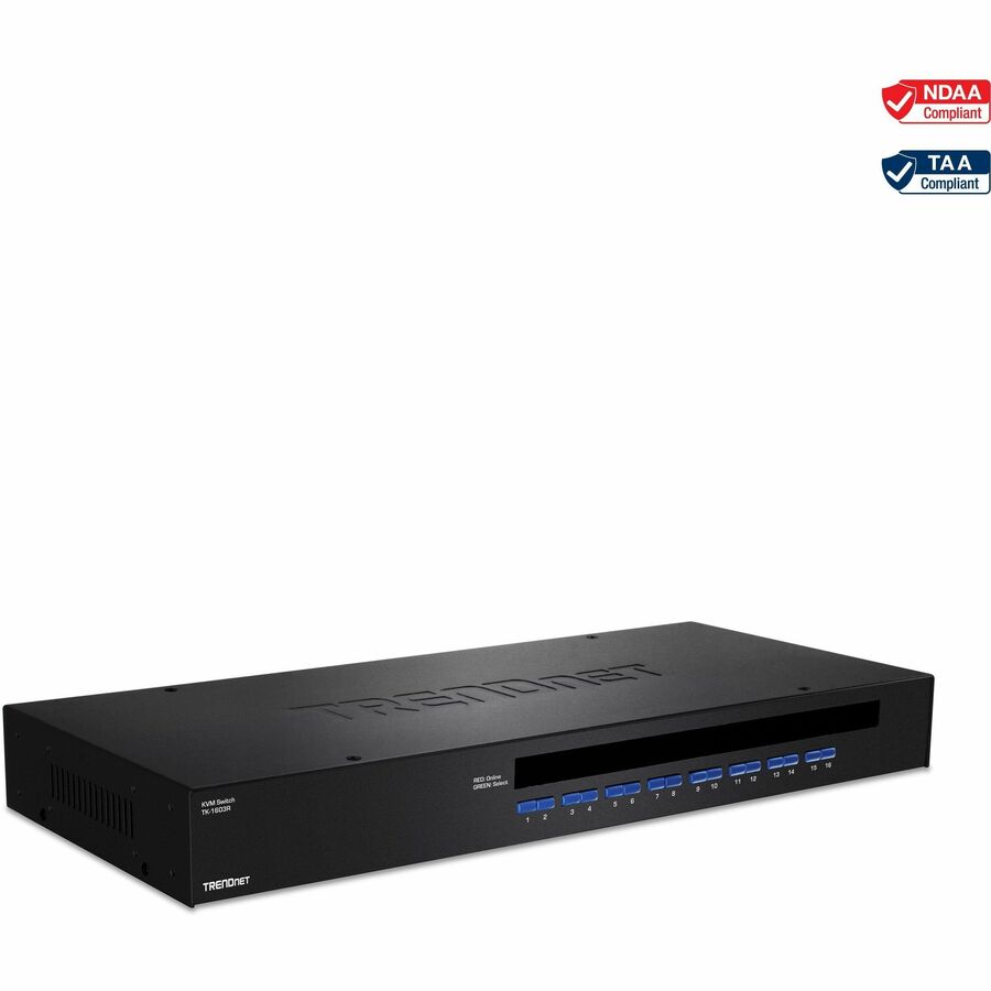 TRENDnet TK 1603R - KVM / USB switch - 16 ports - rack-mountable
